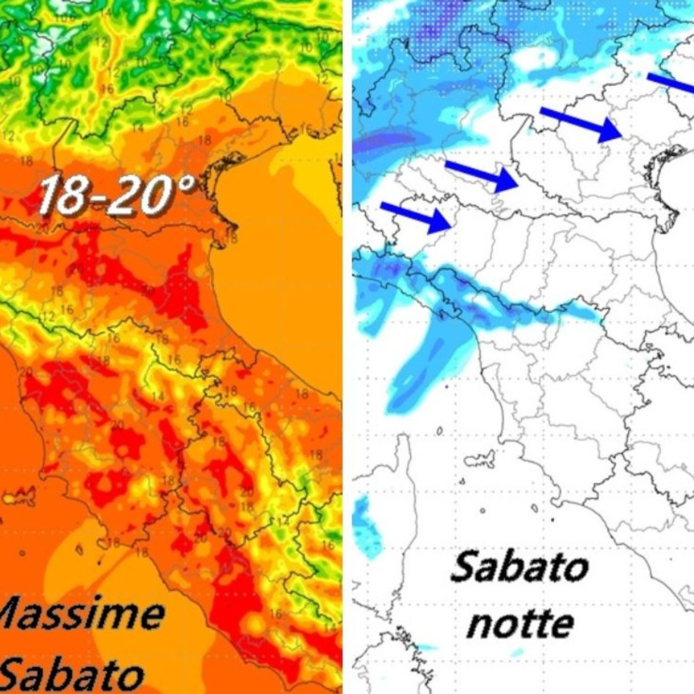 Previsioni 3-6 ottobre: temperature in lieve rialzo, da sabato notte perturbato e neve sulle cime