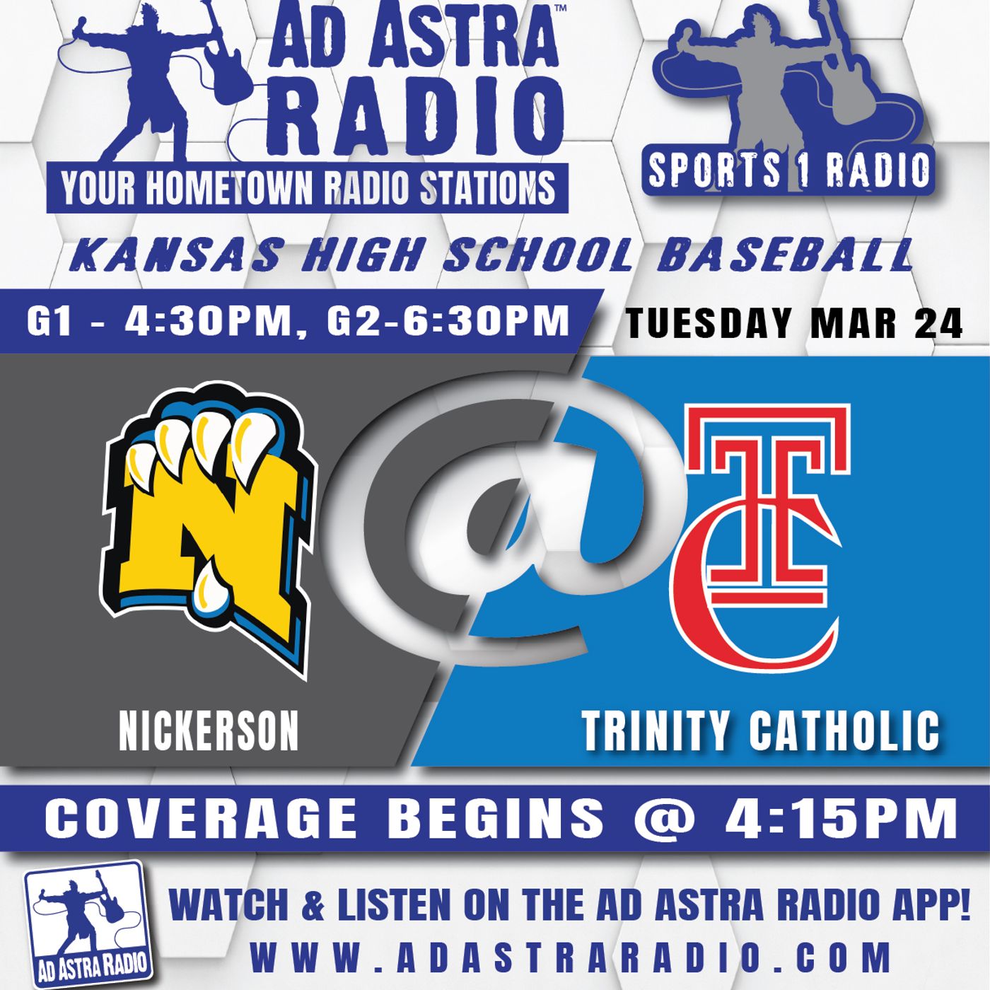 Nickerson Panthers at Hutchinson Trinity Catholic Celtics High School Baseball (Game 2-March 24, 2026) episode artwork