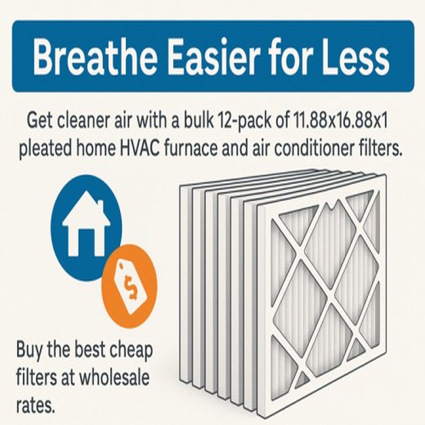 Get Cleaner Air with Bulk 12 Pack of 11.88x16.88x1 Pleated Home HVAC Furnace Air Conditioner Filters — Buy the Best Cheap Filters at Wholesa episode artwork