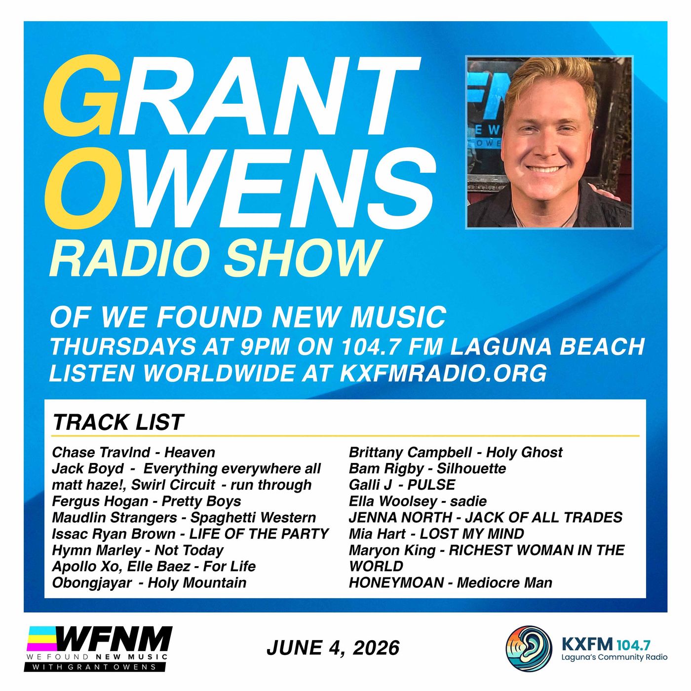 WFNM GO SHOW 6-4-26 – KXFM Laguna Beach