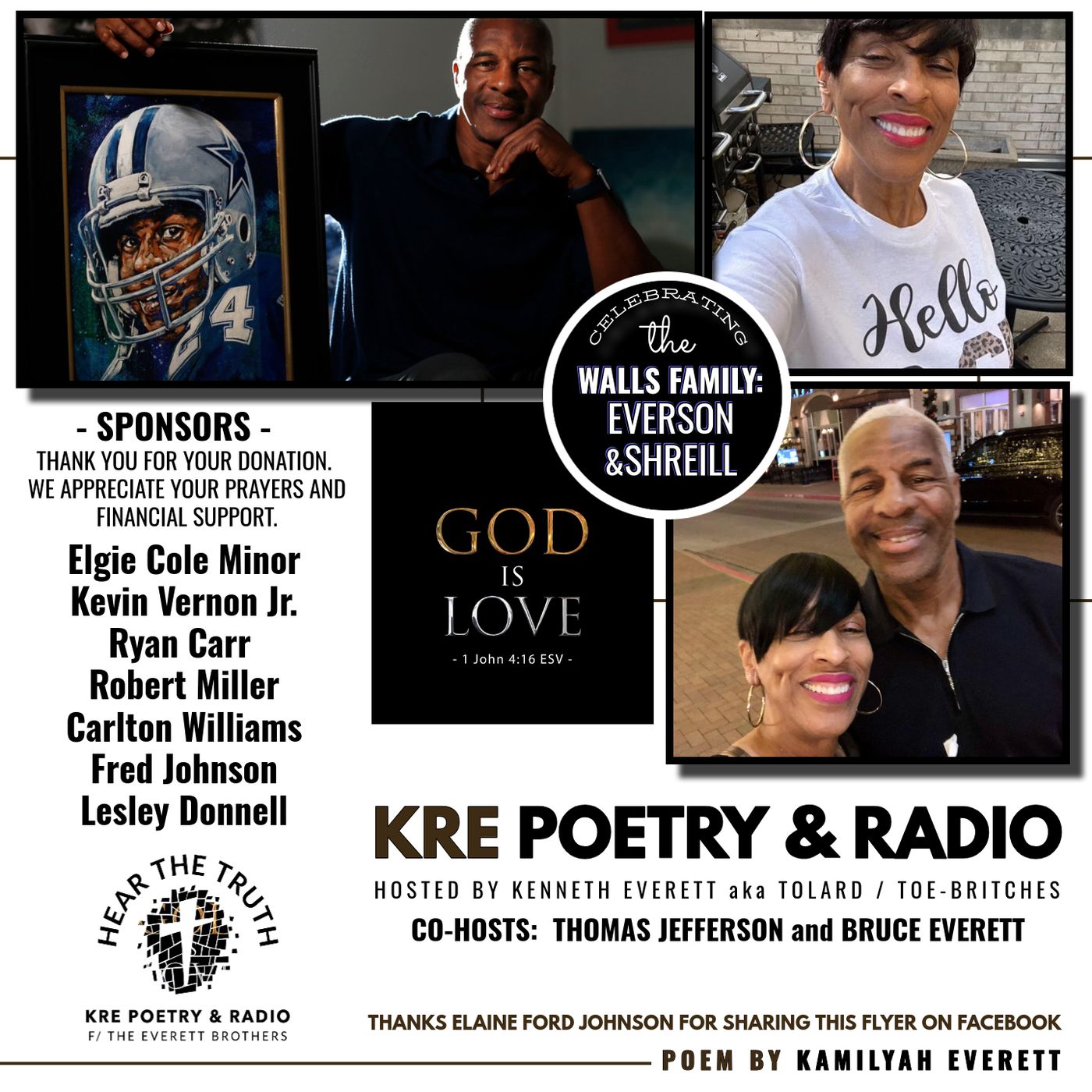 KRE POETRY AND RADIO - EP 71 (GUESTS : EVERSON & SHREILL WALLS) episode artwork