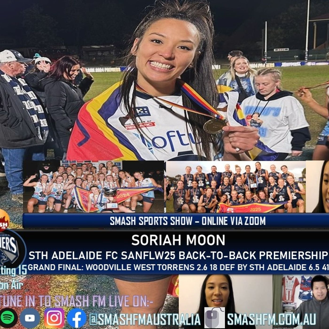 SSS15THYR: Sth Adelaide FC SANFLW25 Premiership Soriah Moon Interviews 270825