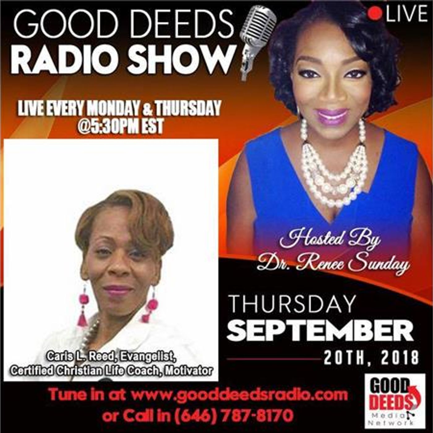 Caris L. Reed, Evangelist, Certified Christian Life Coach, Motivator share on GD episode artwork