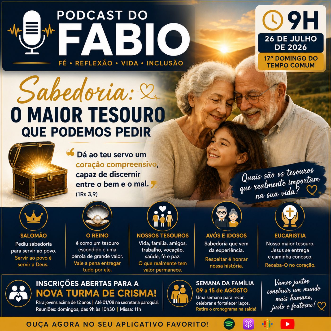 26 de Julho de 2026 - 9h - 17. Domingo Comum