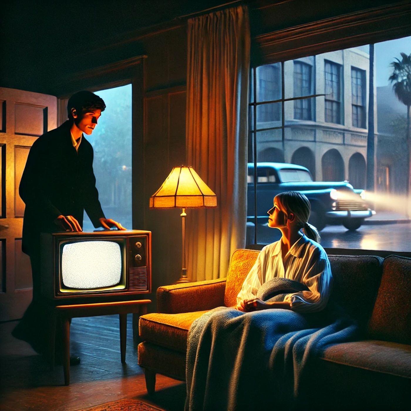 "Sitting beside you, I look into your eyes As the sound of motorcars fades in the night time.." episode artwork