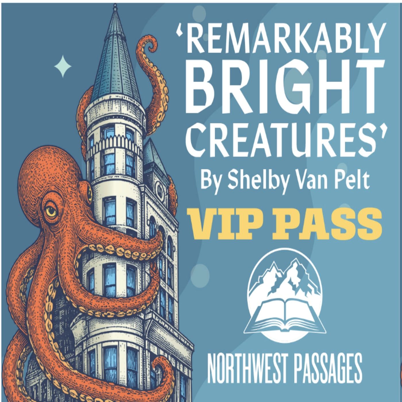 Author Shelby Van Pelt and "Remarkably Bright Creatures" episode artwork