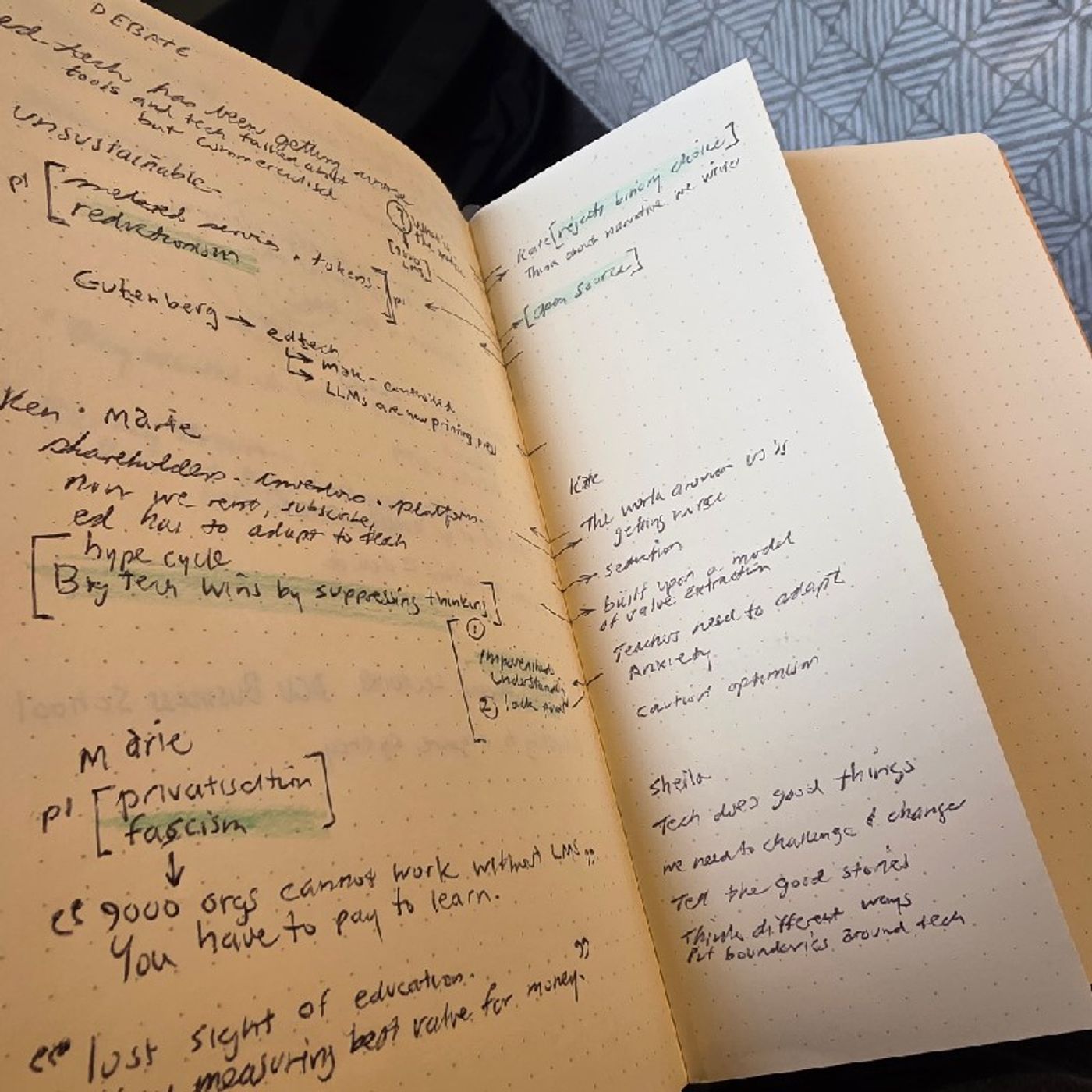 On my Rhodia pages E706 episode artwork