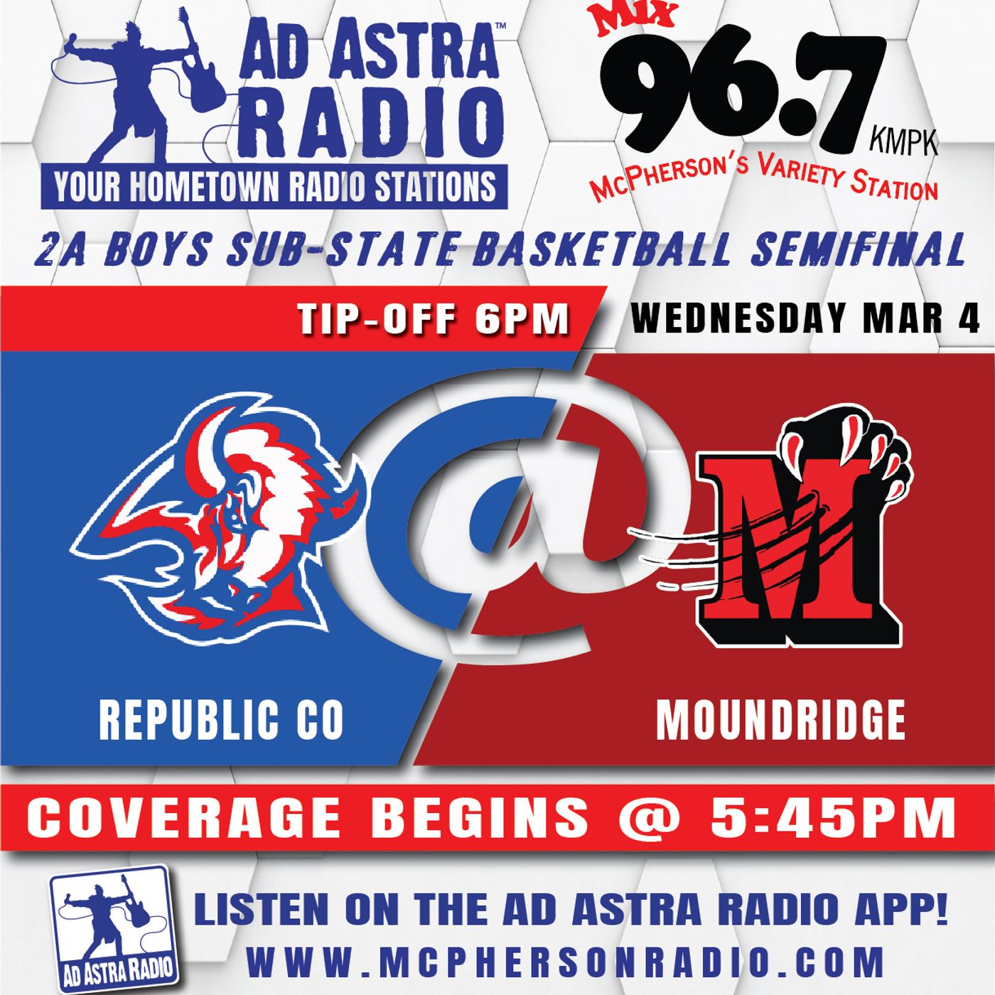 Republic County Buffaloes at Moundridge Wildcats Boys High School Basketball (2A Substate Semifinal-March 4, 2026) episode artwork