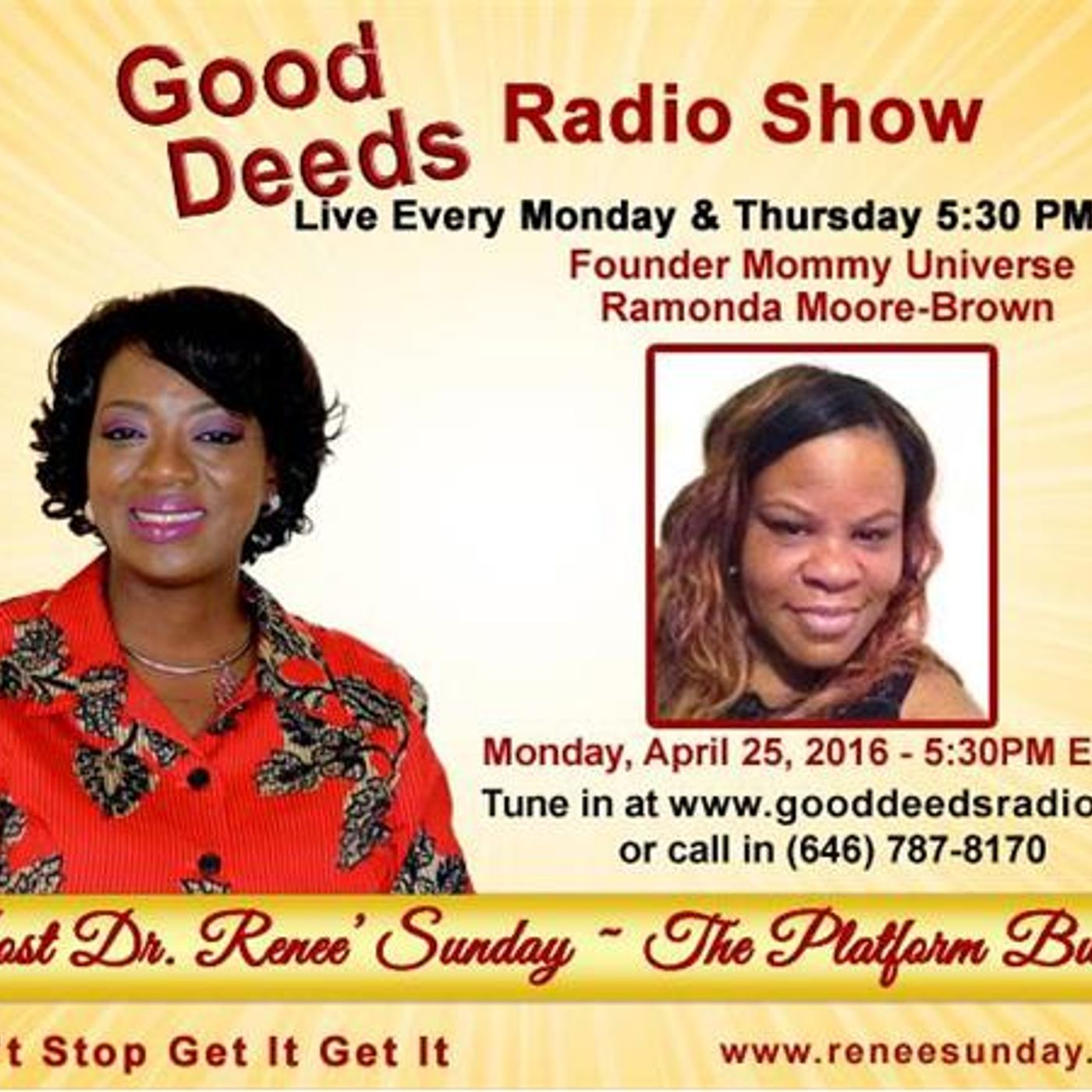 Mommy Universe CEO Ramonda Moore-Brown share on Good Deeds episode artwork