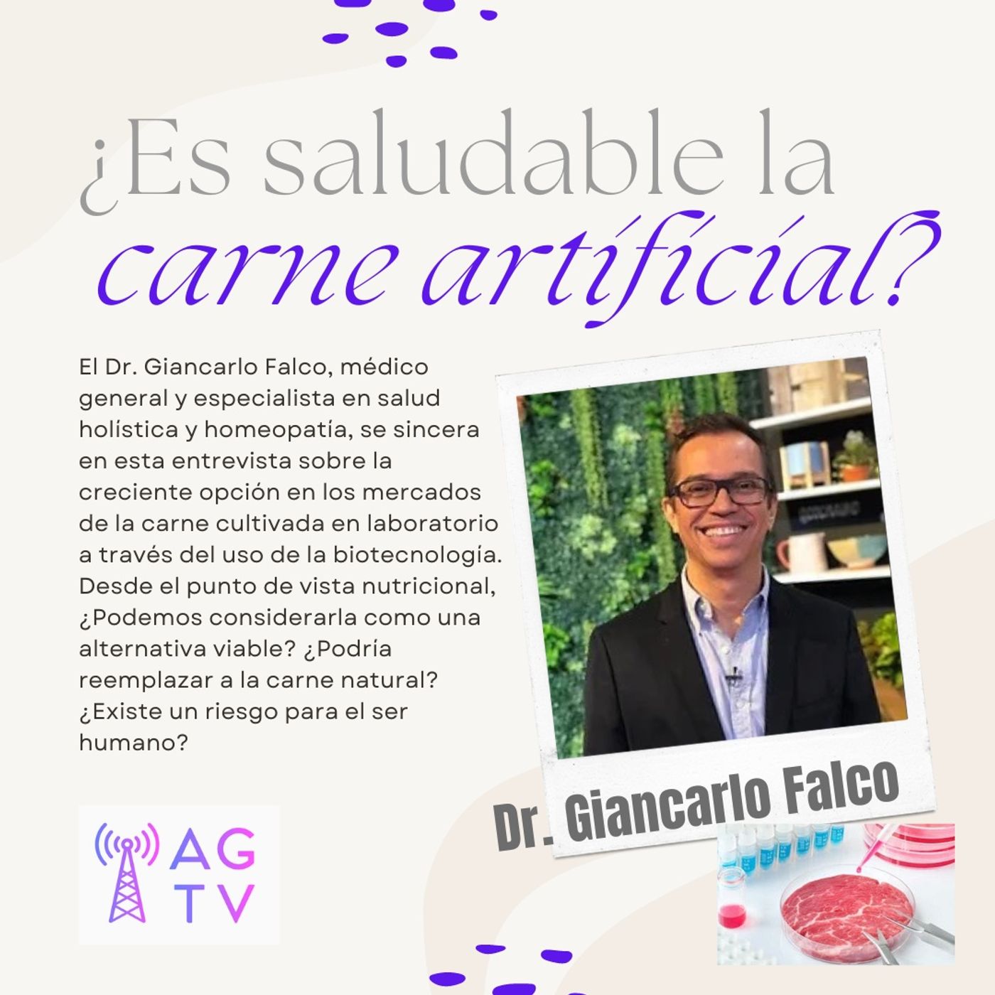 ¿Es saludable la carne artificial? Entrevista con el Homeópata Giancarlo Falco