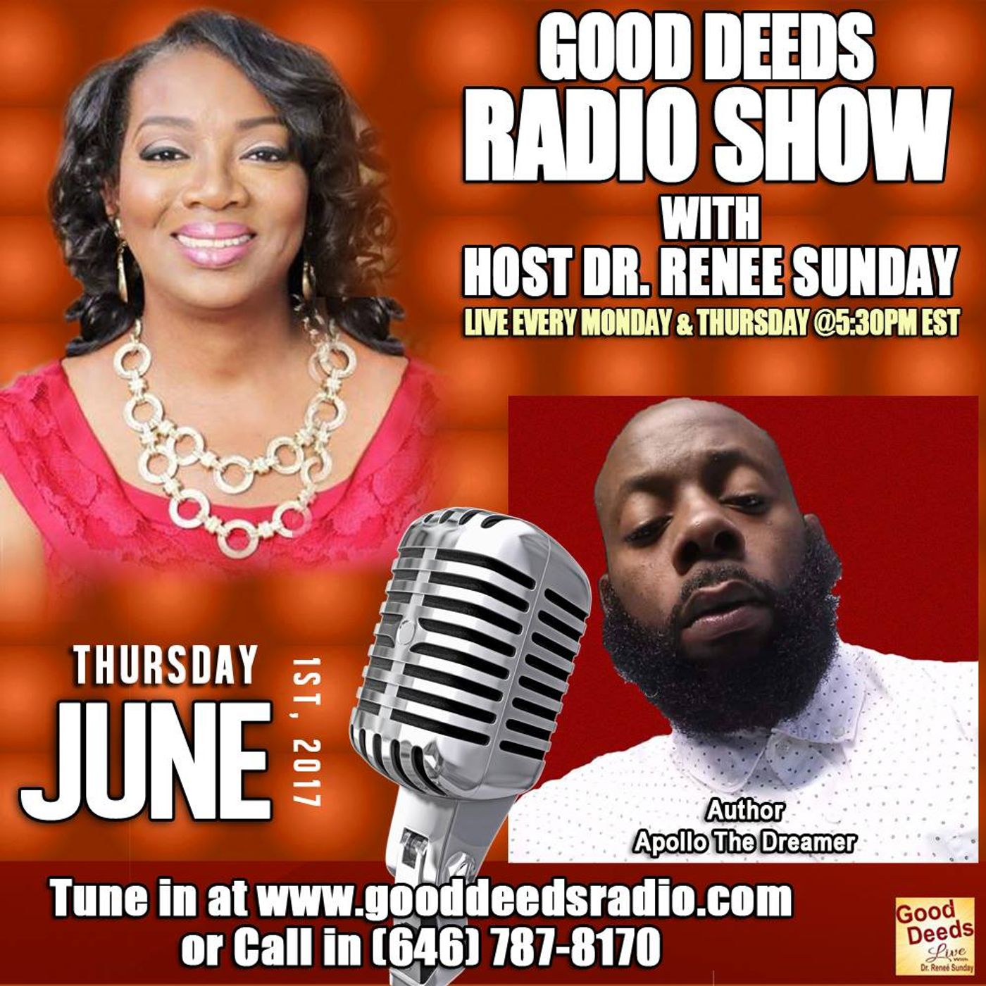 Author Apollo The Dreamer shares on Good Deeds Radio Show episode artwork