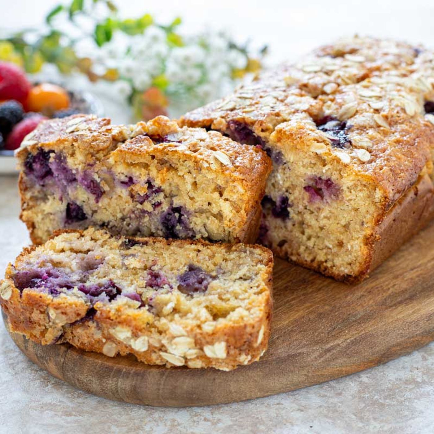 Plumcake con mirtilli e avena
