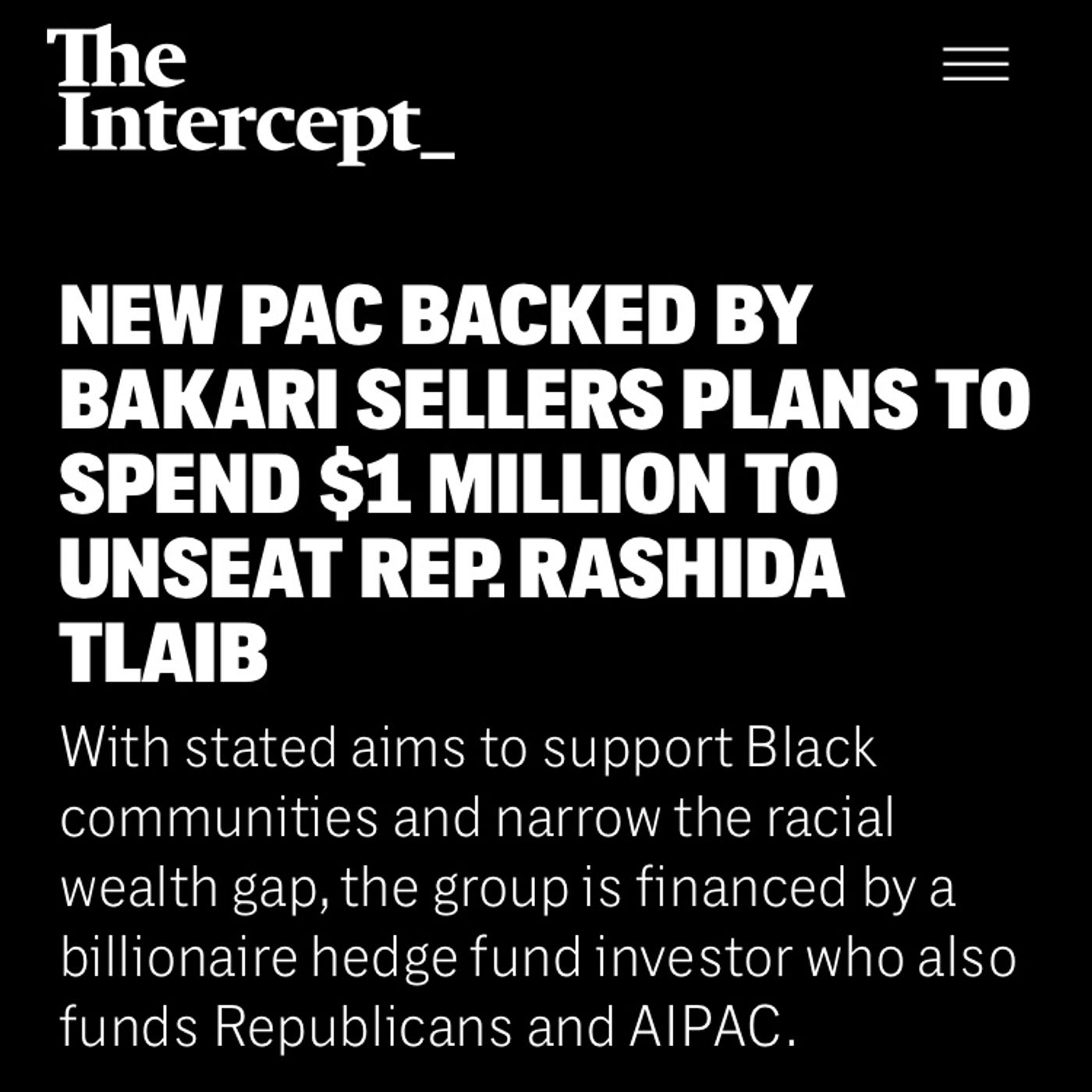 NEW PAC BACKED BY BAKARI SELLERS PLANS TO SPEND $1 MILLION TO UNSEAT REP. RASHIDA TLAIB episode artwork