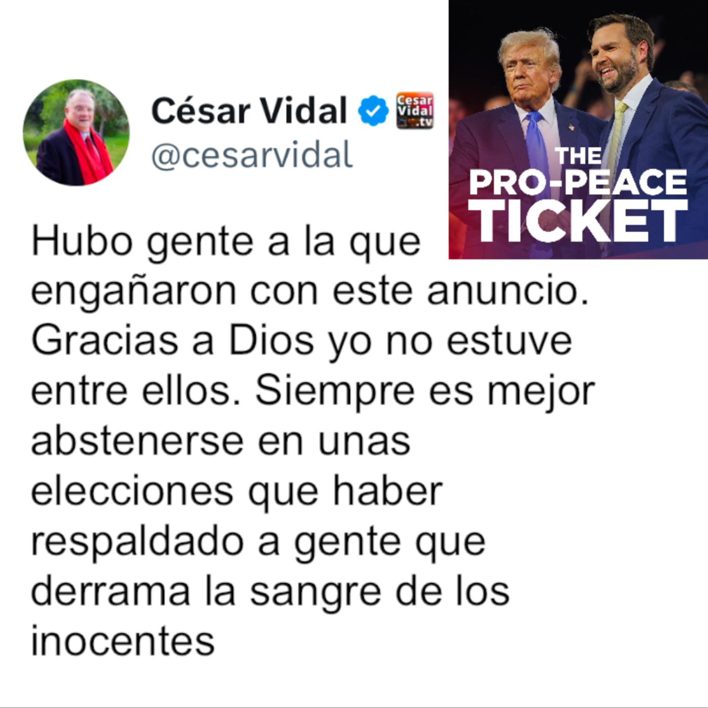 El Post de la Hora | CÉSAR VIDAL «La Promesa de Paz de Trump en la campaña electoral» episode artwork