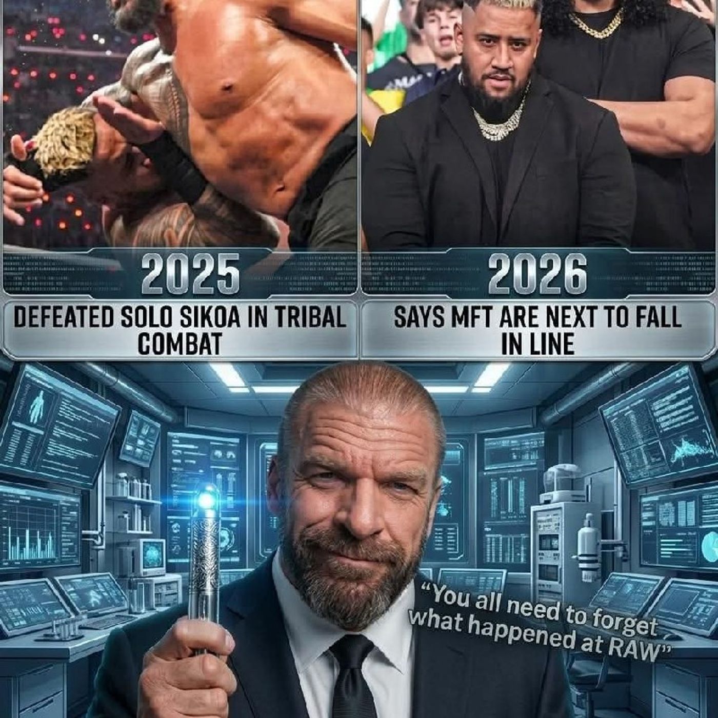 😂 Triple H really said “forget WarGames and Tribal Combat… let me tease the NEXT five storylines already” 👀🔥 One minute chaos is unfoldi episode artwork