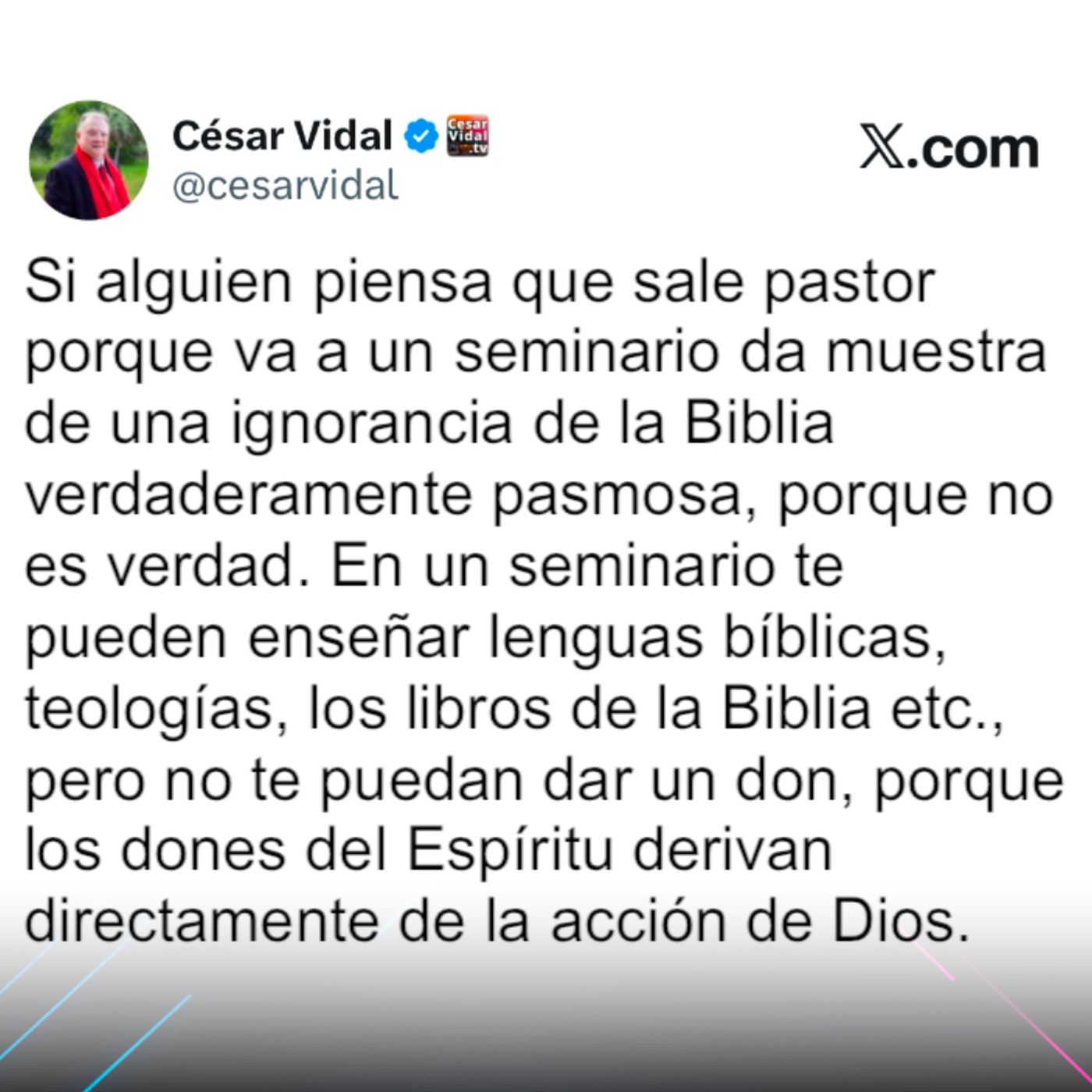 El Post de la Hora | César Vidal «Un título universitario no te hace pastor» episode artwork