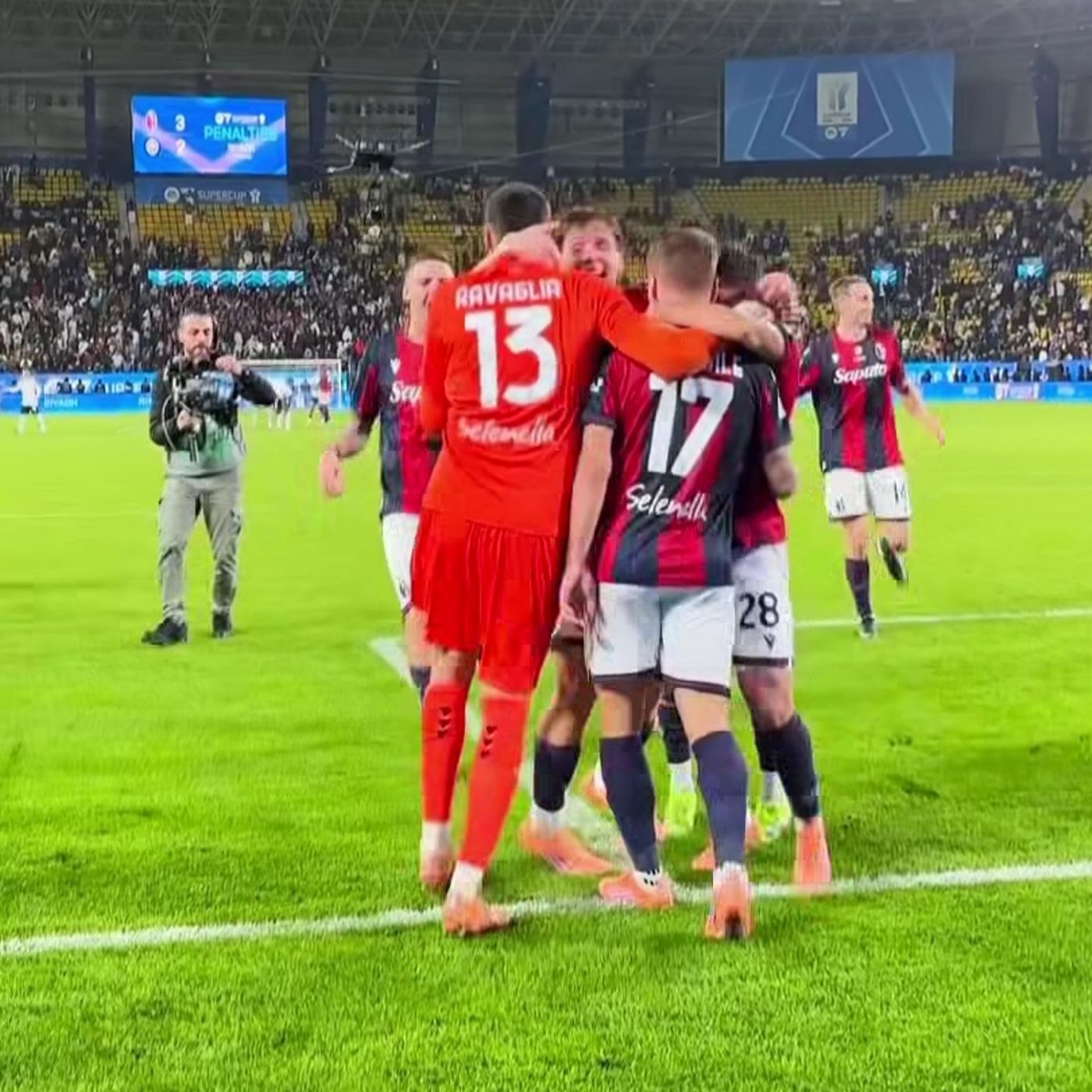 Supercoppa: il Bologna batte l’Inter ai rigori e vola in finale con il Napoli