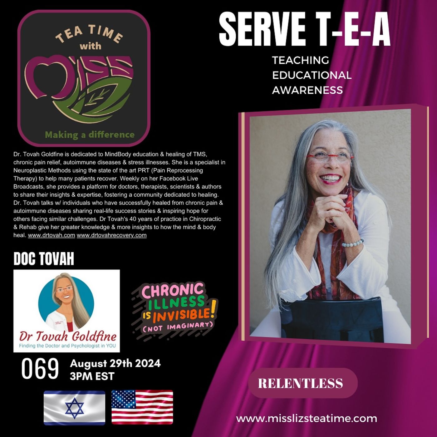 Teatime with Miss Liz T-E-A Open Discussion with Doc Tovah Goldfine episode artwork