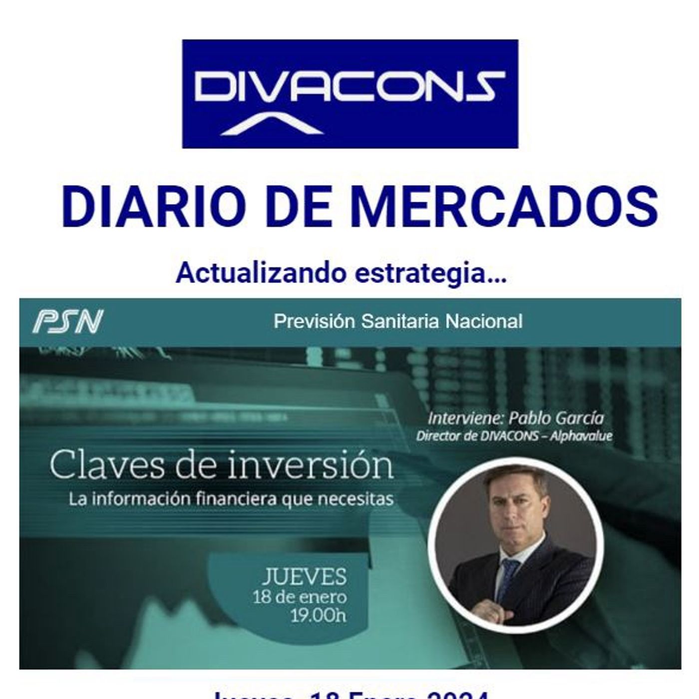 PODCAST en abierto DIARIO DE MERCADOS Jueves 18 Enero episode artwork