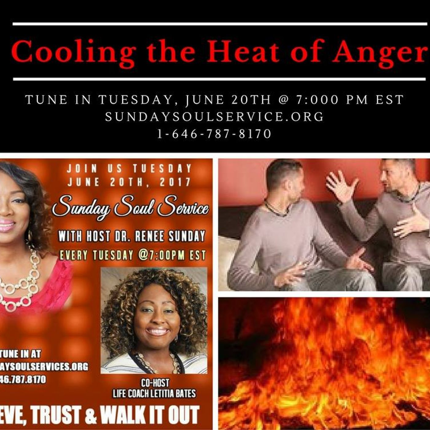 Life- Coach Letitia Bates Topic Cooling The Heat of Anger - Sunday Soul Service episode artwork