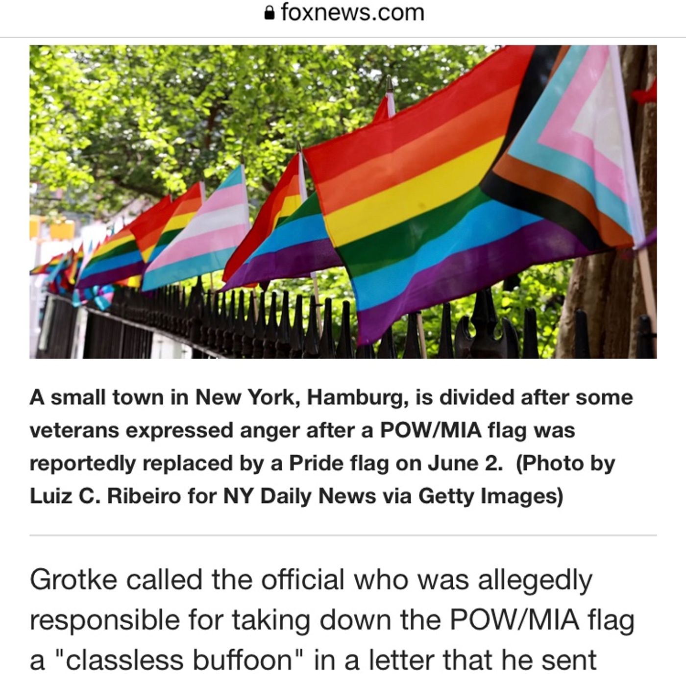 New York town's veterans divided  POW  flag taken down in place of Pride Flag/  Disney story about transgender 3yr old episode artwork