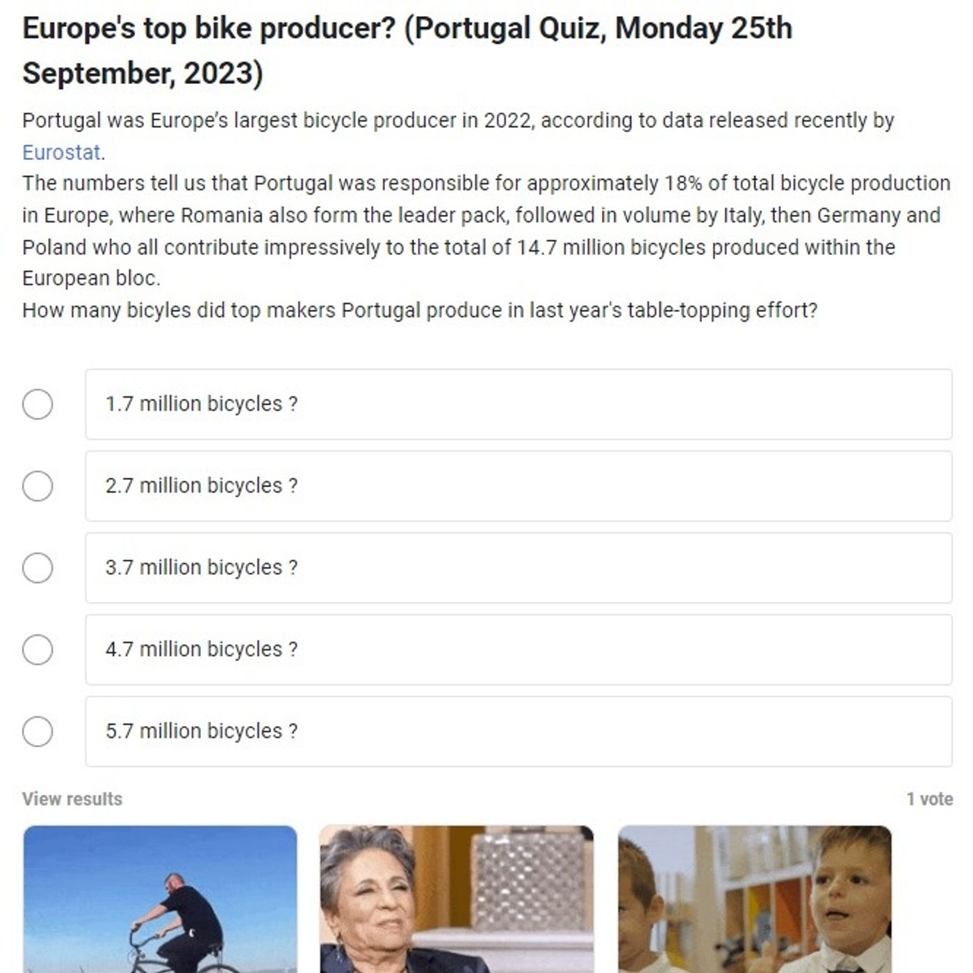 How many bicycles did Portugal make in 2022? episode artwork