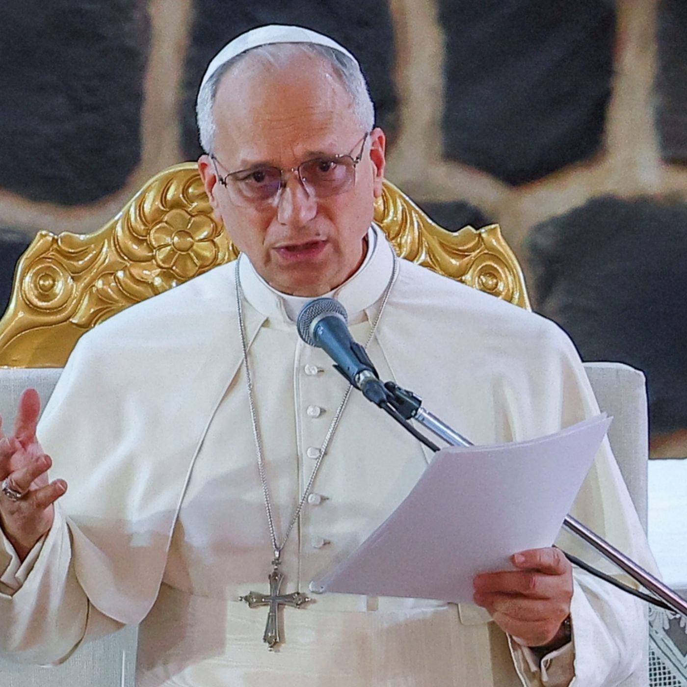 Pope Leo: 'world ravaged by handful of tyrants' — Podcast with everything cover