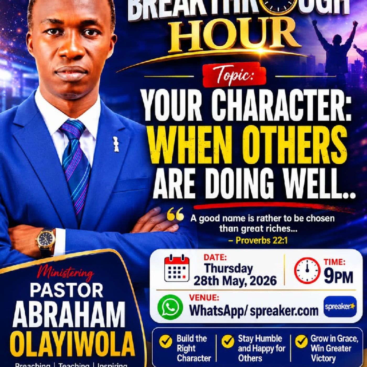 YOUR CHARACTER: WHEN OTHER ARE DOING WELL.