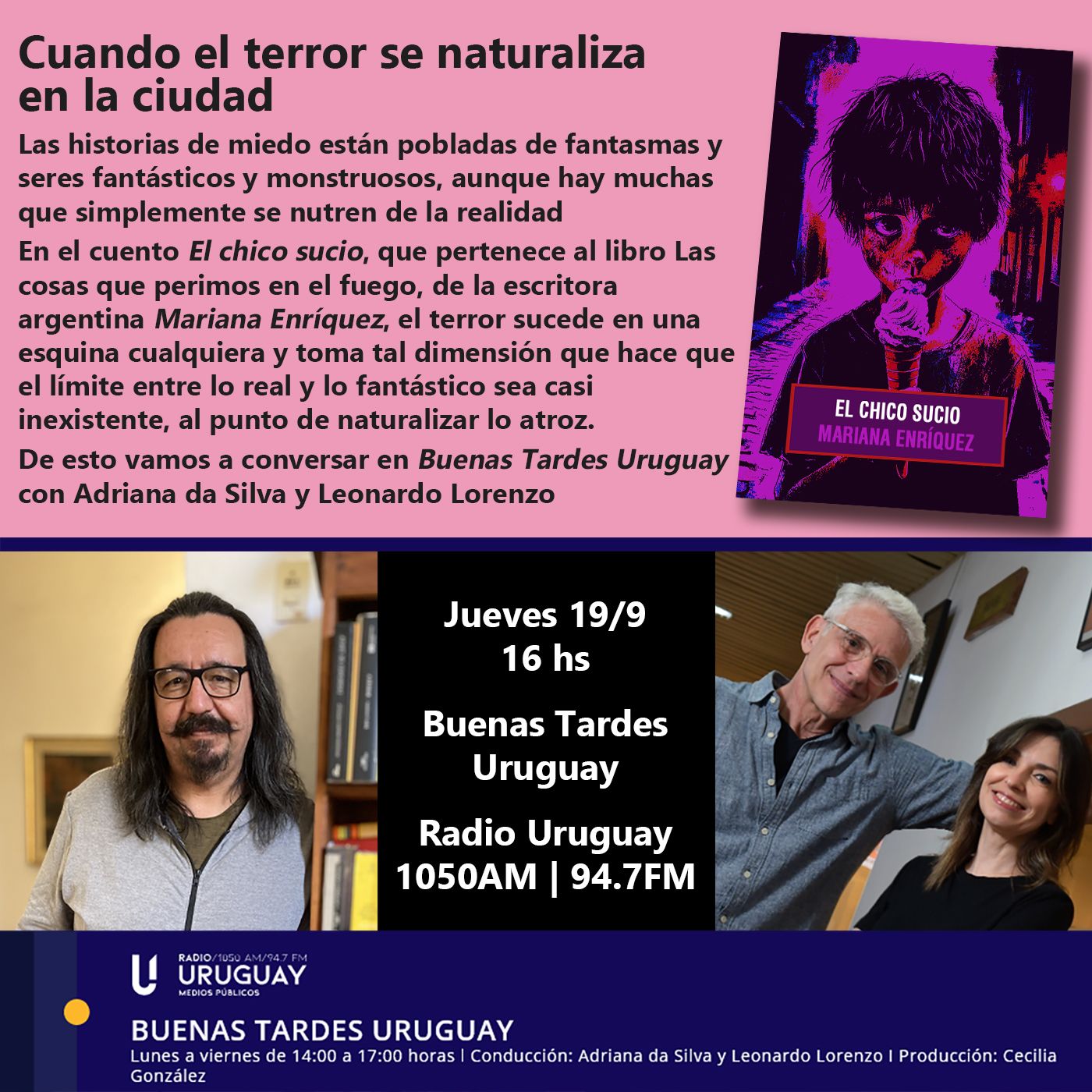 Buenas Tardes Uruguay | El chico sucio | Mariana Enríquez | 19-09-24 episode artwork