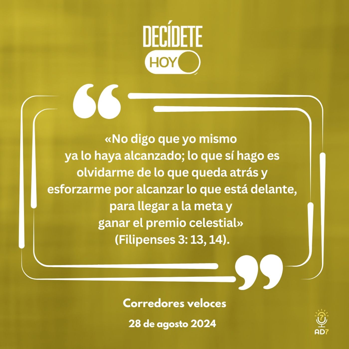 Corredores veloces | Devocional de Jóvenes | 28 de agosto 2024