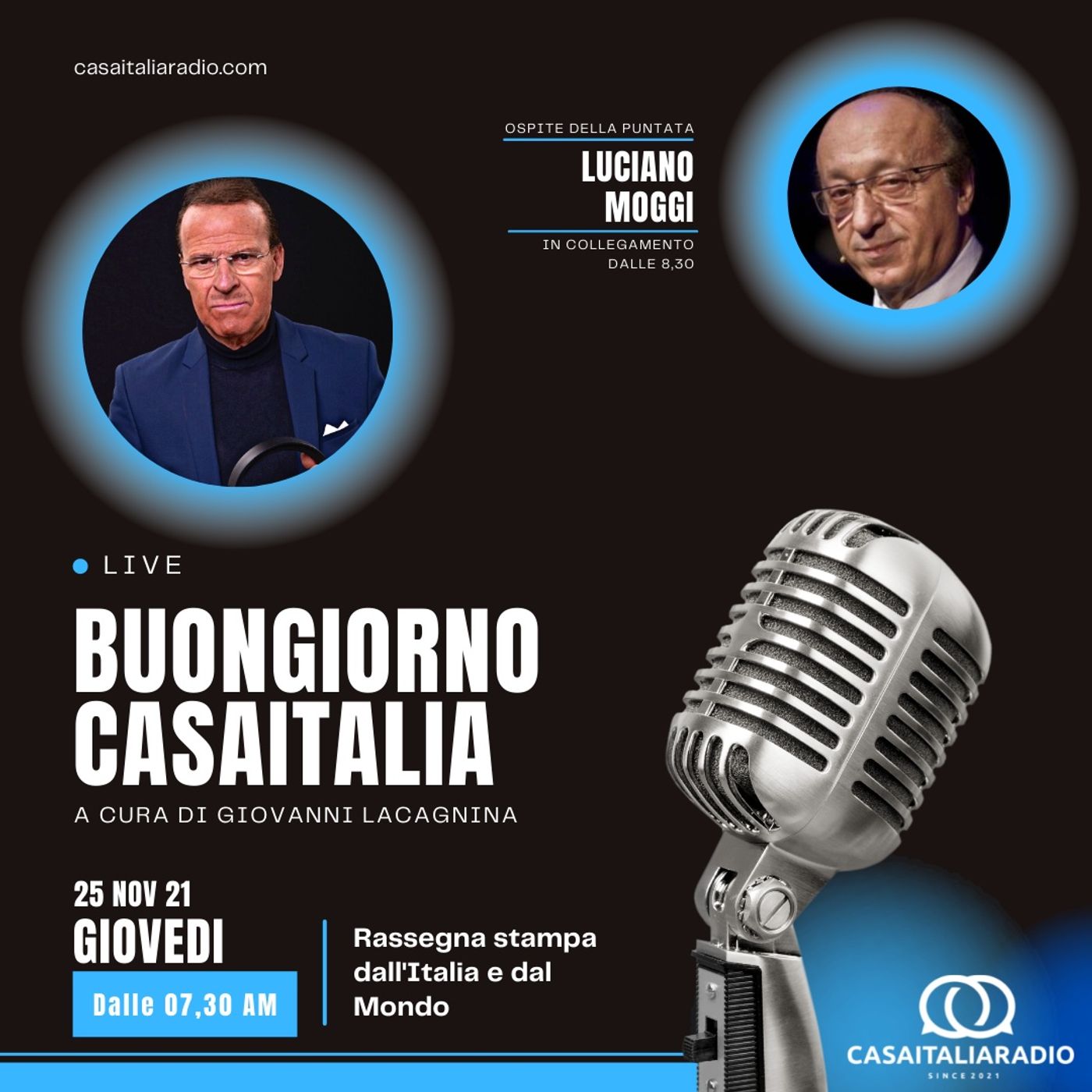 Intervista con Luciano Moggi - BUONGIORNO CASA ITALIA RADIO (25.11.2021) episode artwork
