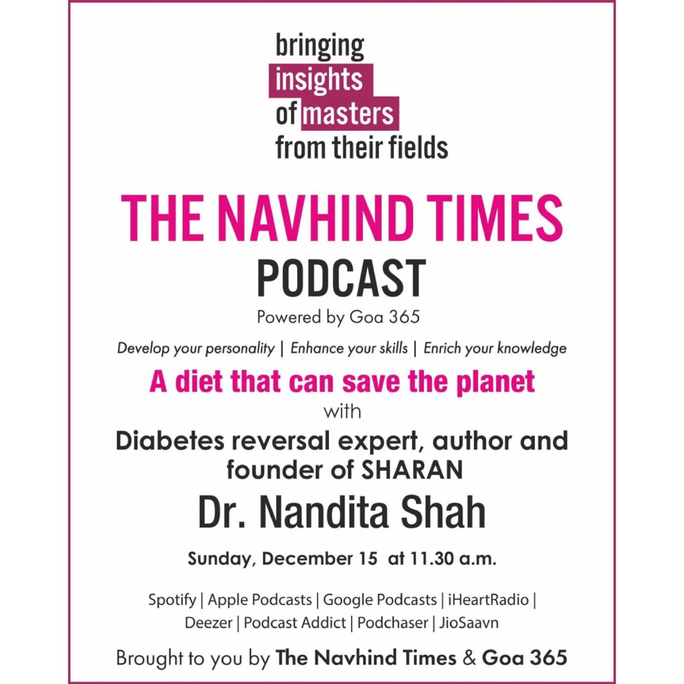 Insights of Masters - A diet that can save the planet with Dr Nandita Shah Insights of Masters - A diet that can save the planet with Dr Nandita Shah