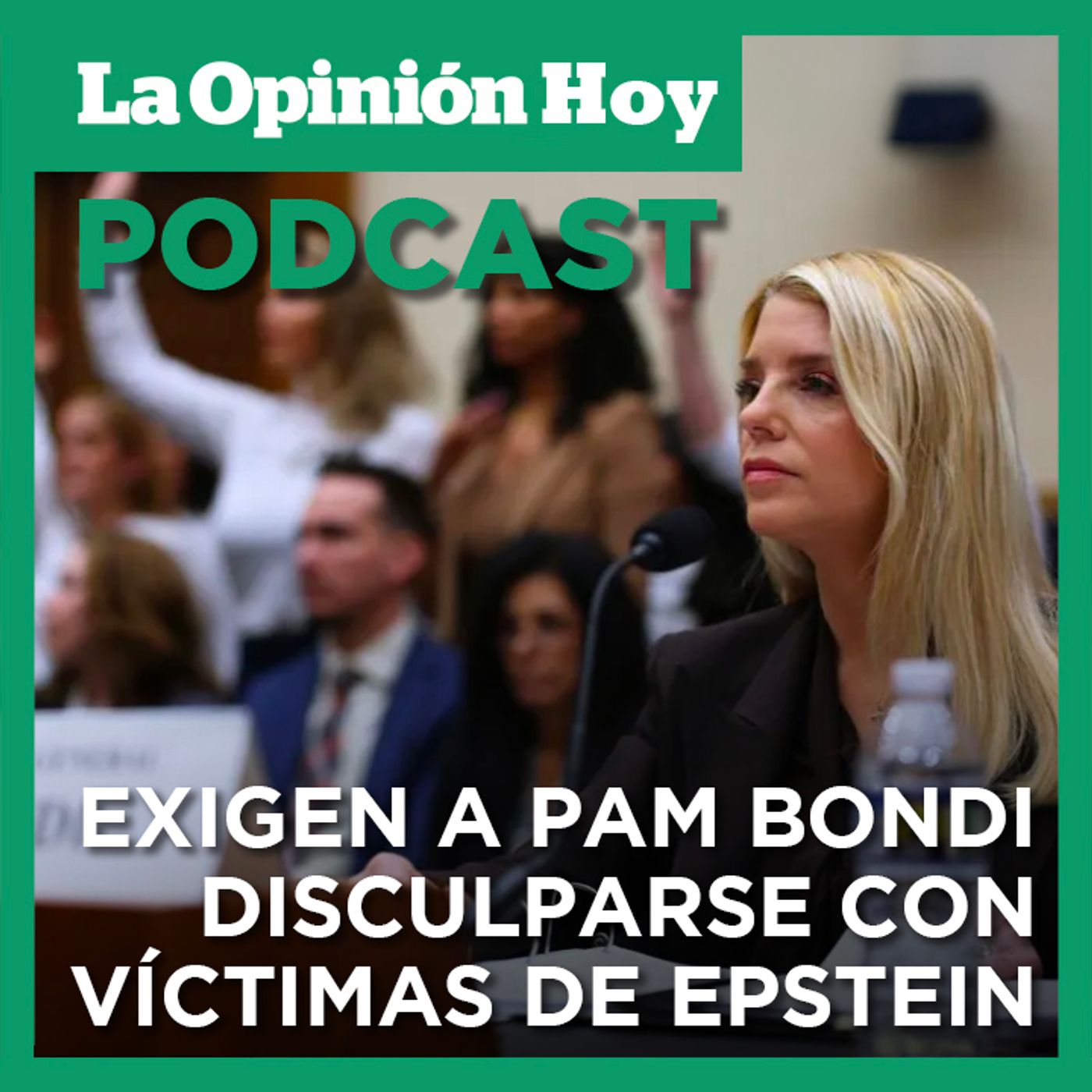 Gritos y presión a Pam Bondi para disculparse con víctimas de Epstein.