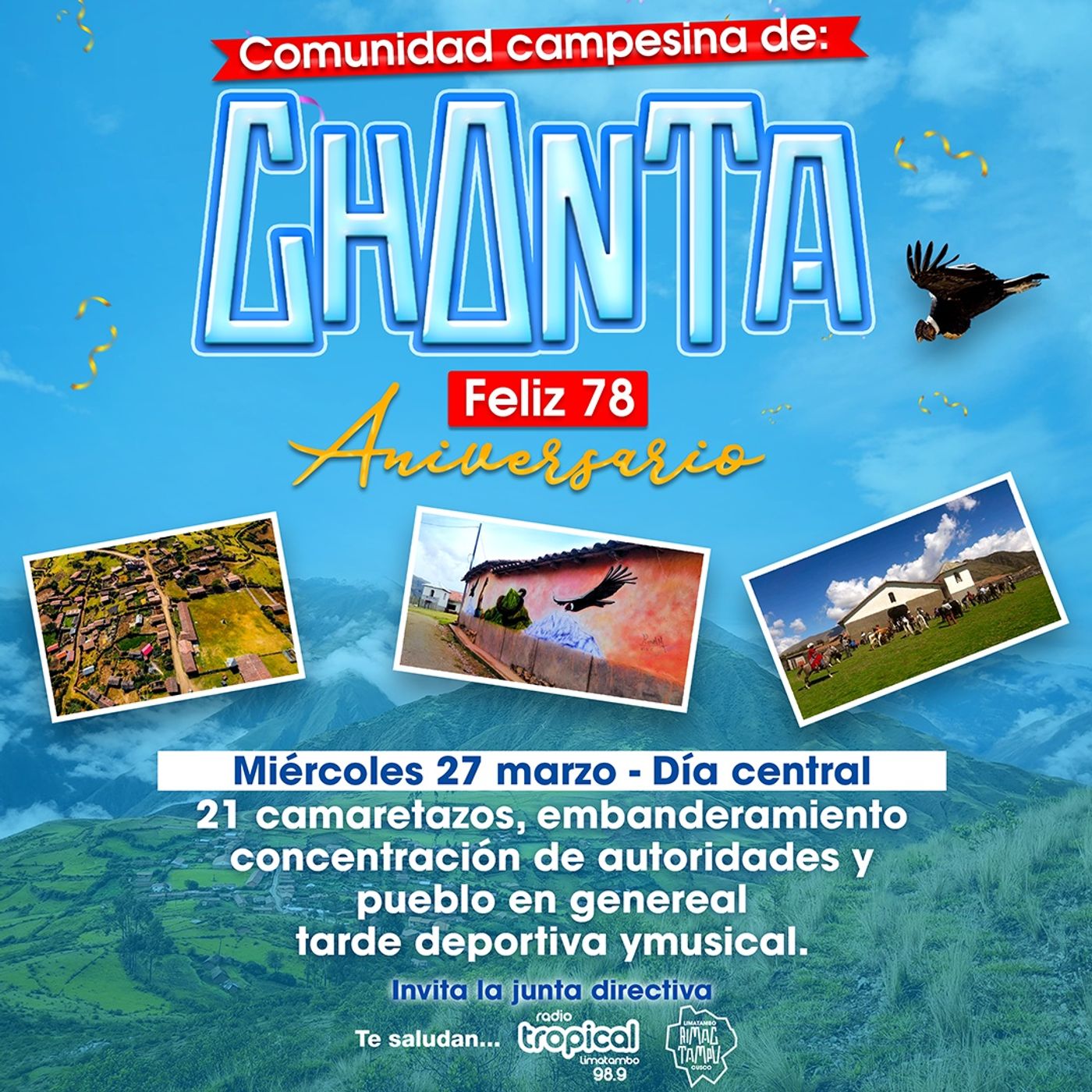🎉📻 Feliz 78 aniversario comunidad de Chonta - Limatambo 27/03/2024 Romulo Orelllana y Stig Loayza episode artwork