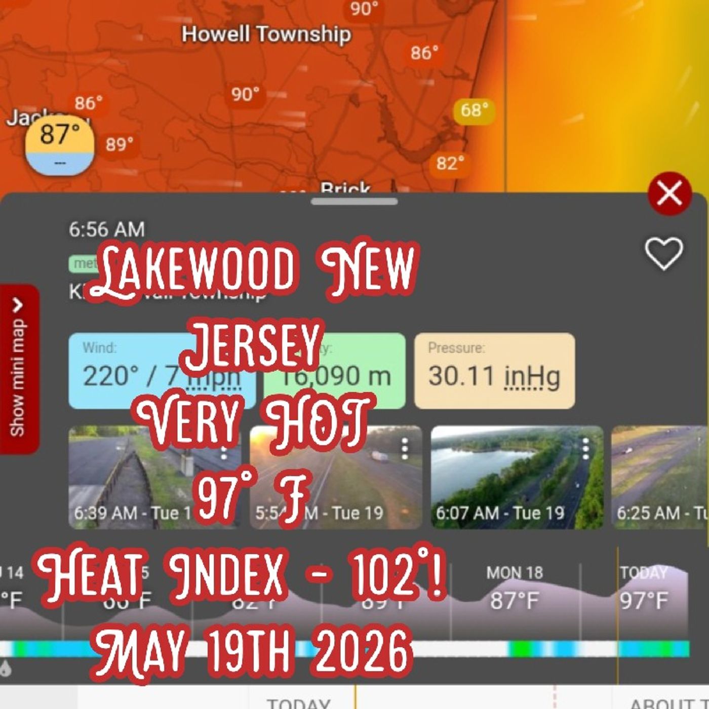 Lakewood, New Jersey Record Heat & Advisory Issued May 19th 2026-  Cold Front, and Shavuot episode artwork