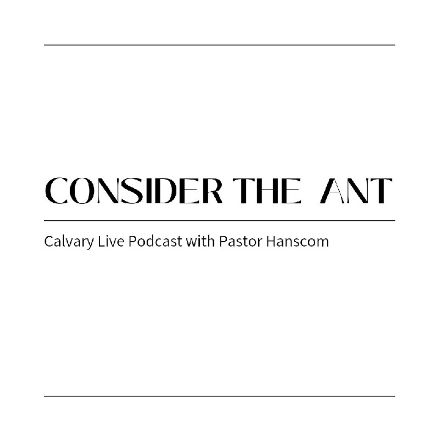 Pastor Hanscom: Consider the ant. Wed, Oct 5, 2022.