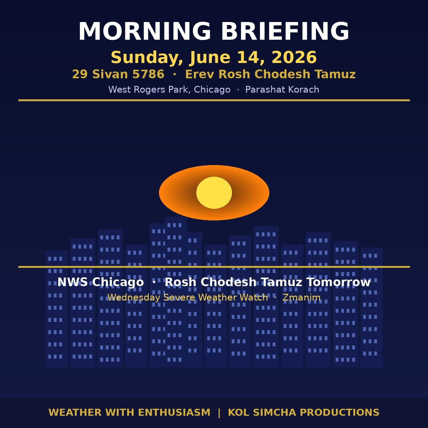 Morning Briefing — Sunday, June 14, 2026 | Zmanim, NWS Chicago and More episode artwork