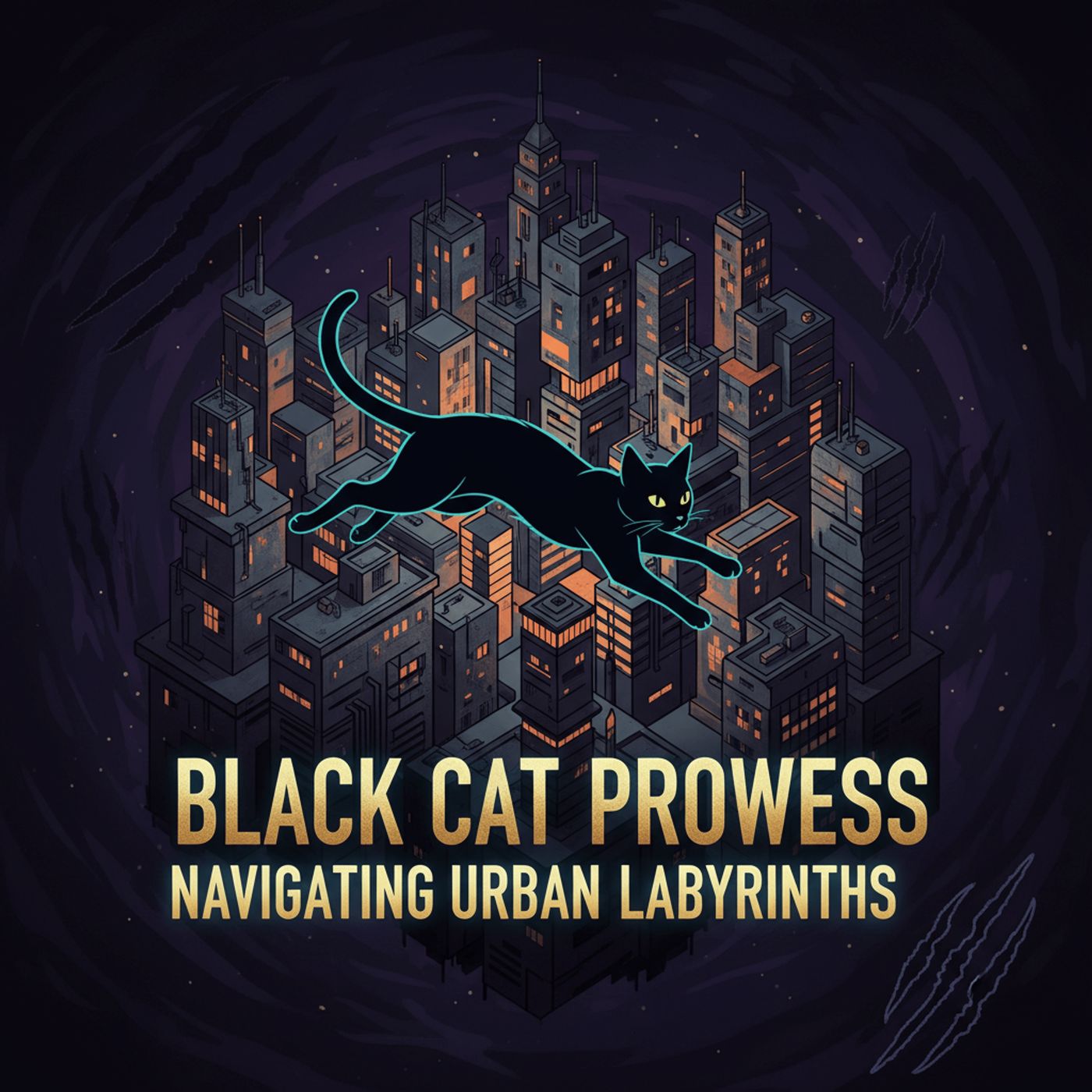 Black Cat Prowess Navigating Urban Labyrinths cover art