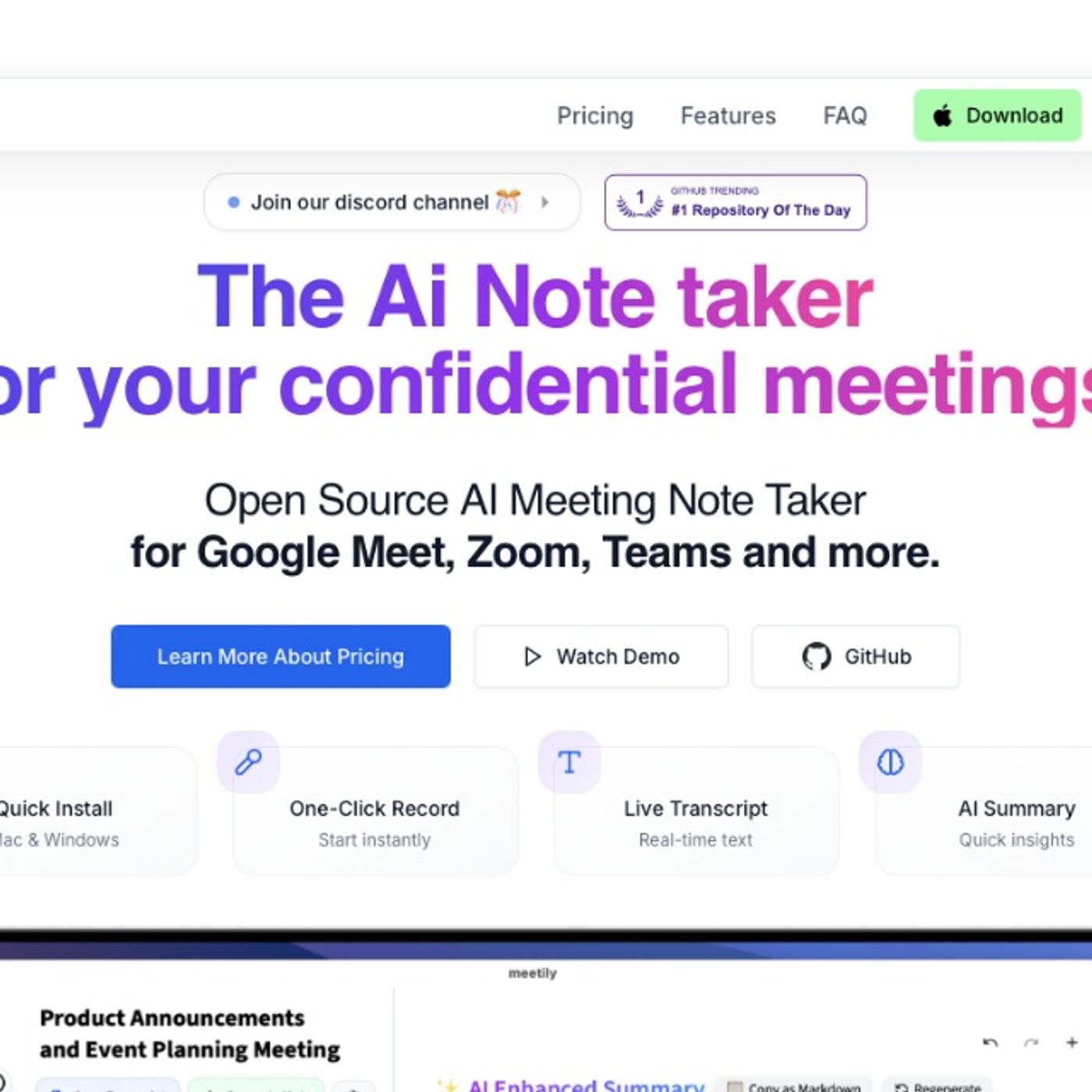 GitHub - Zackriya-Solutions/meetily: Privacy first, AI meeting assistant with 4x faster Parakeet/Whisper live transcription, speaker diariza