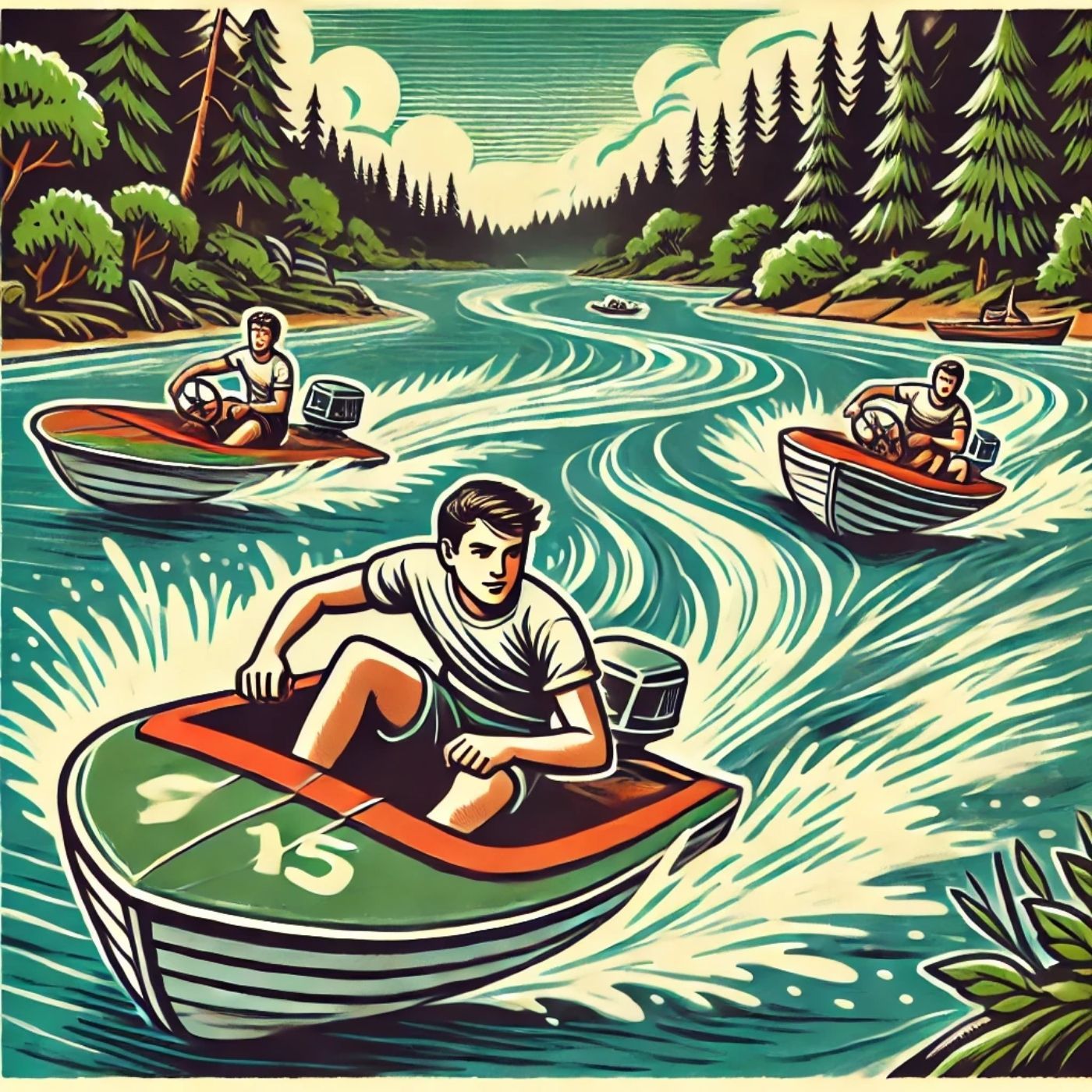 Motor Boat Boys' River Chase