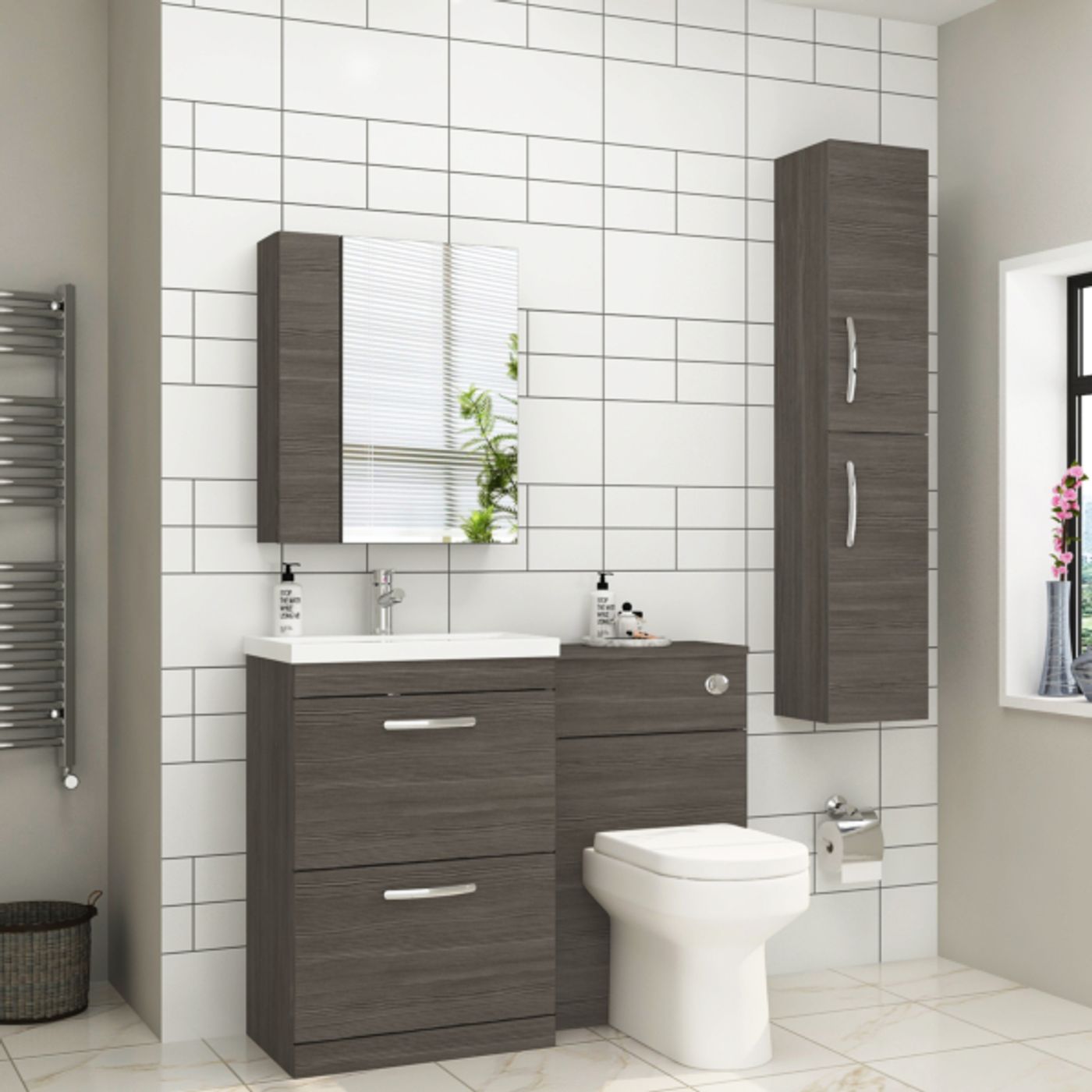 Sage green bathroom furniture