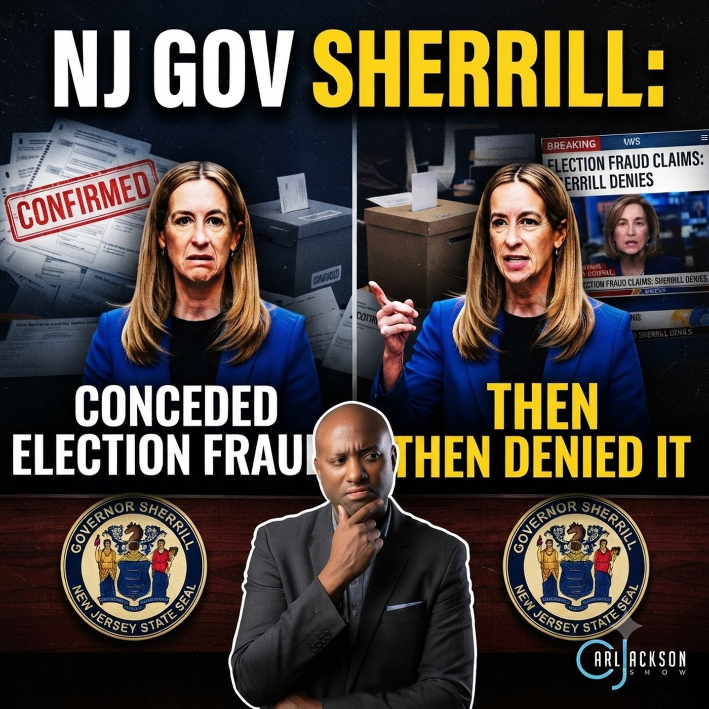 NJ Gov Mikie Sherrill Concedes Election Fraud Before Denying Election Fraud episode artwork