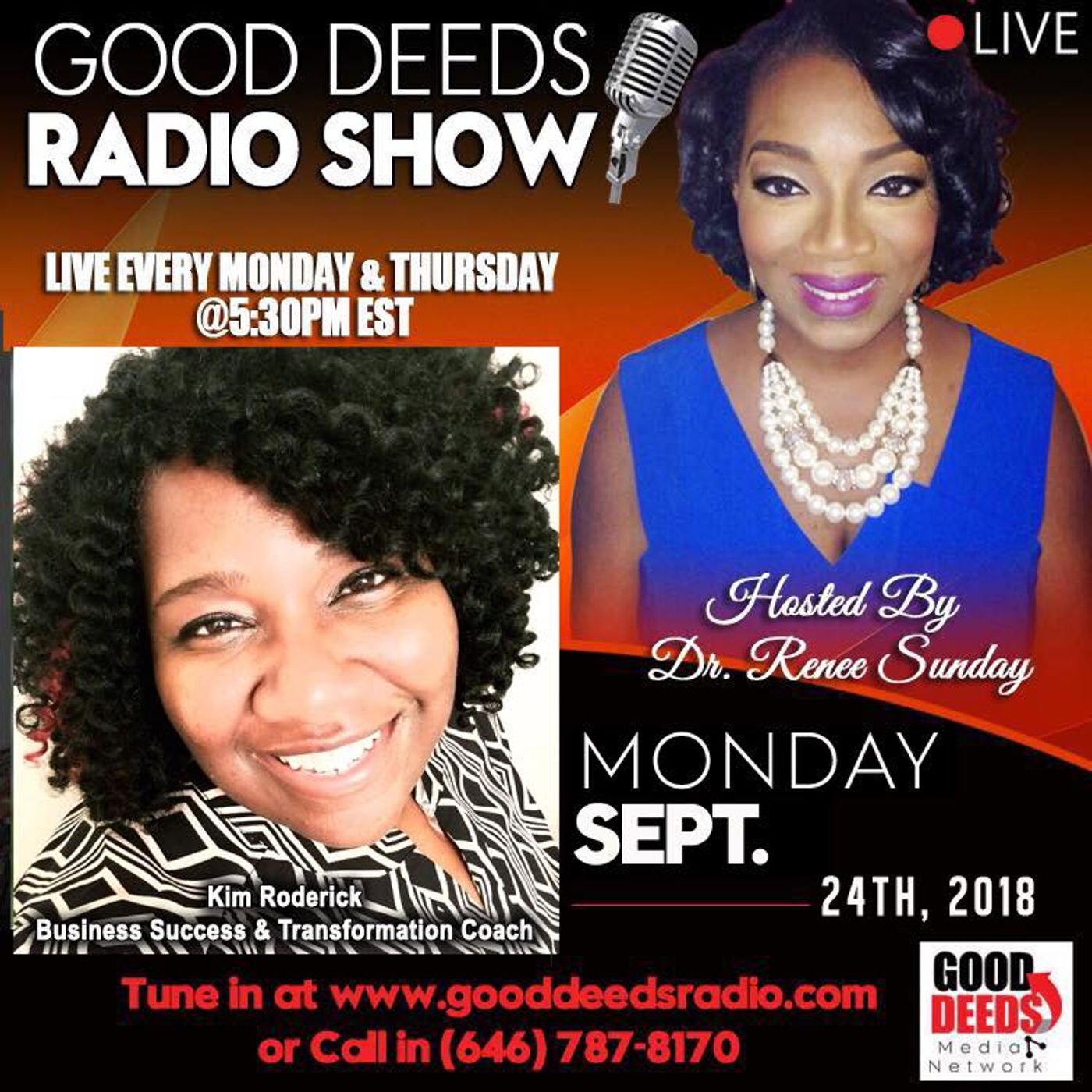 Kim Roderick Business Success Transformation Coach shares on Good Deeds Radio episode artwork