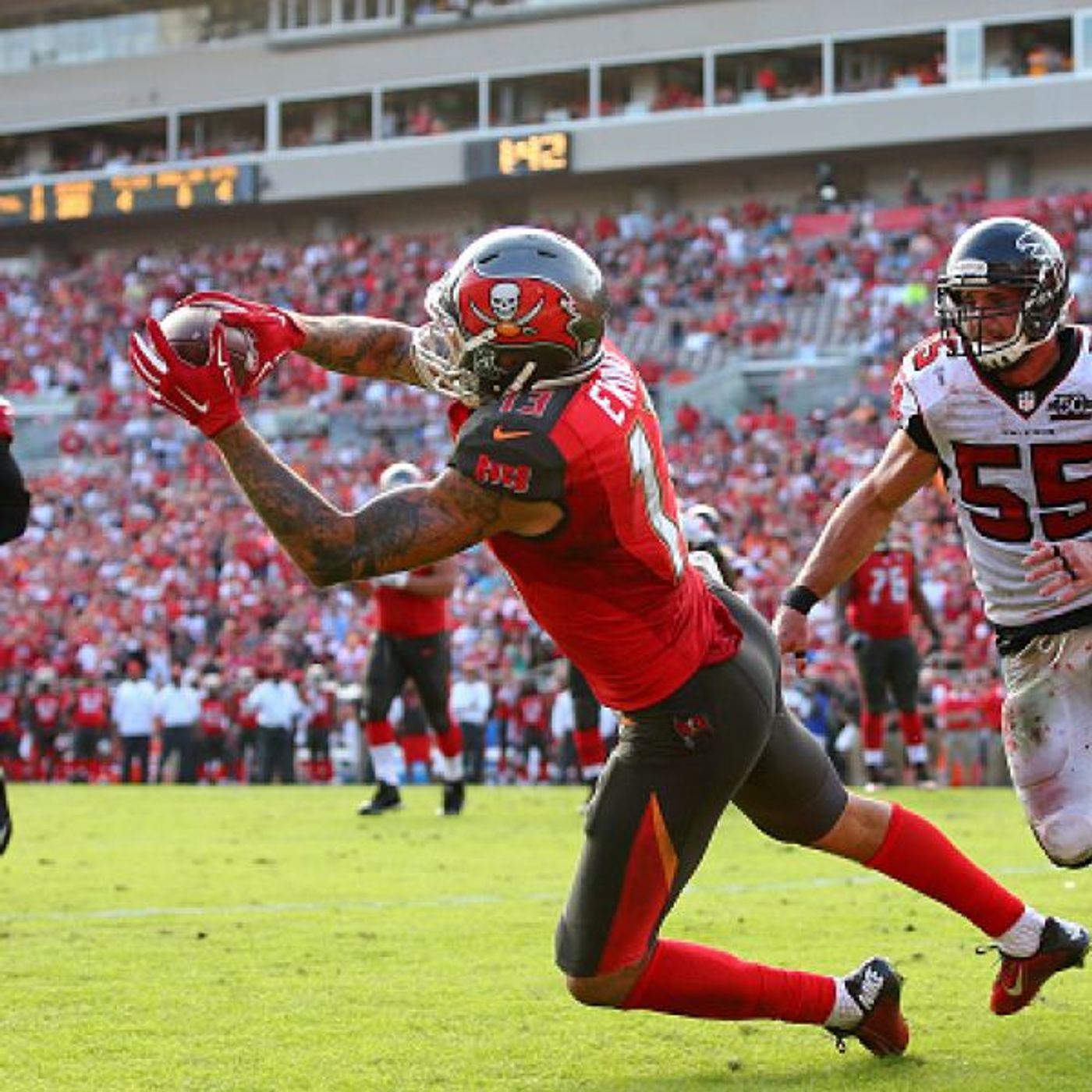 Mike Evans talks to the media 9-28 episode artwork