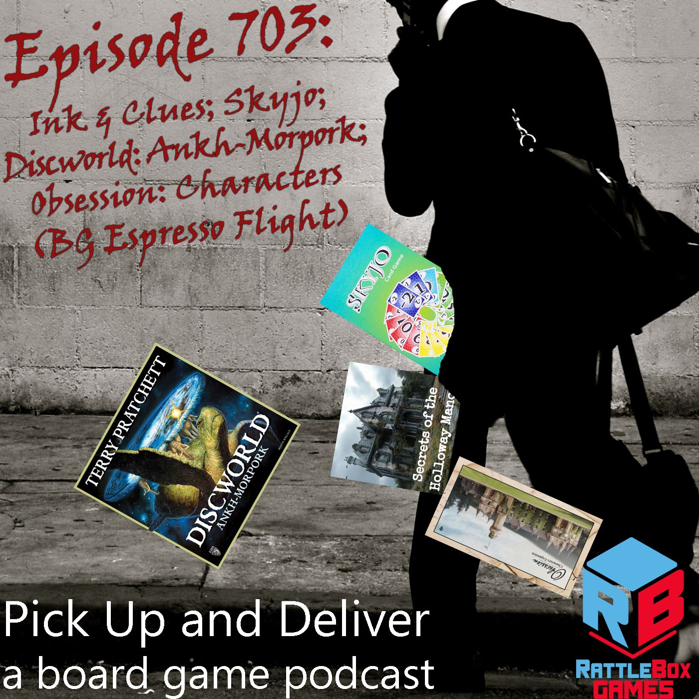 Ink & Clues; Skyjo; Discworld: Ankh-Morpork; Obsession: Characters Expansion