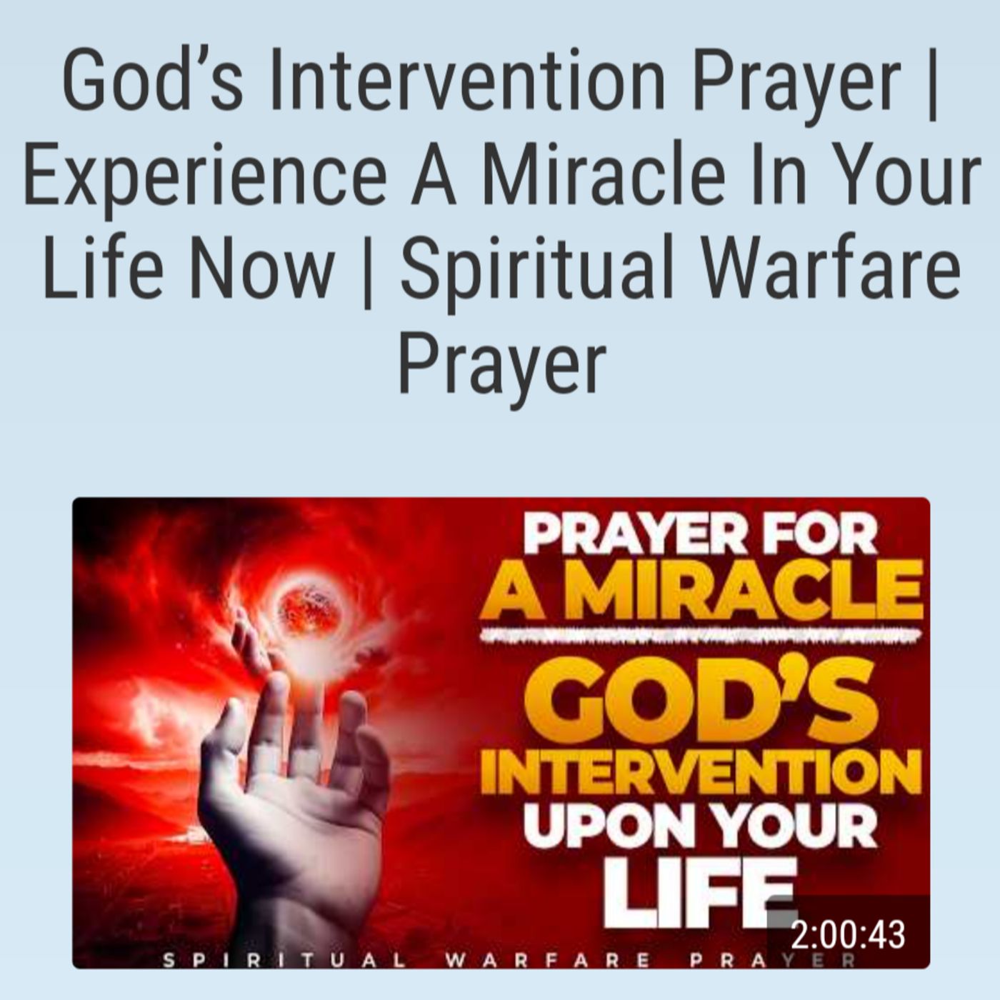 God’s Intervention Prayer | Experience A Miracle In Your Life Now | Spiritual Warfare Prayer episode artwork