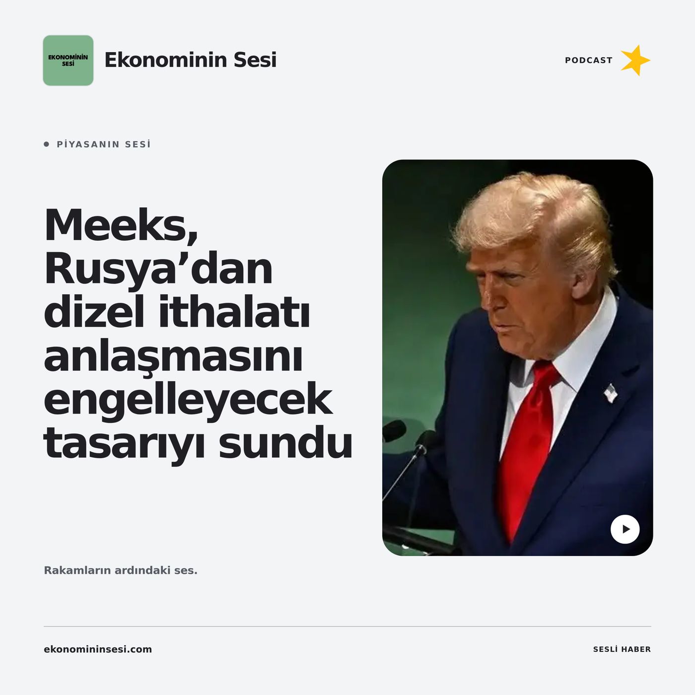 Meeks, Rusya’dan dizel ithalatı anlaşmasını engelleyecek tasarıyı sundu