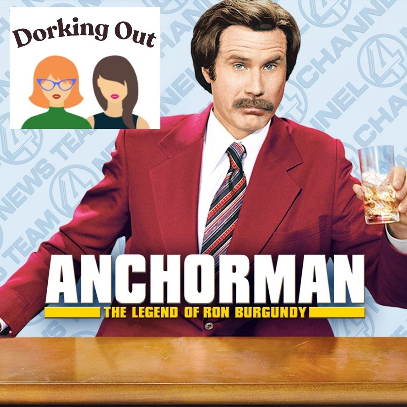 Anchorman (2004) Will Ferrell, Christina Applegate, and Paul Rudd.