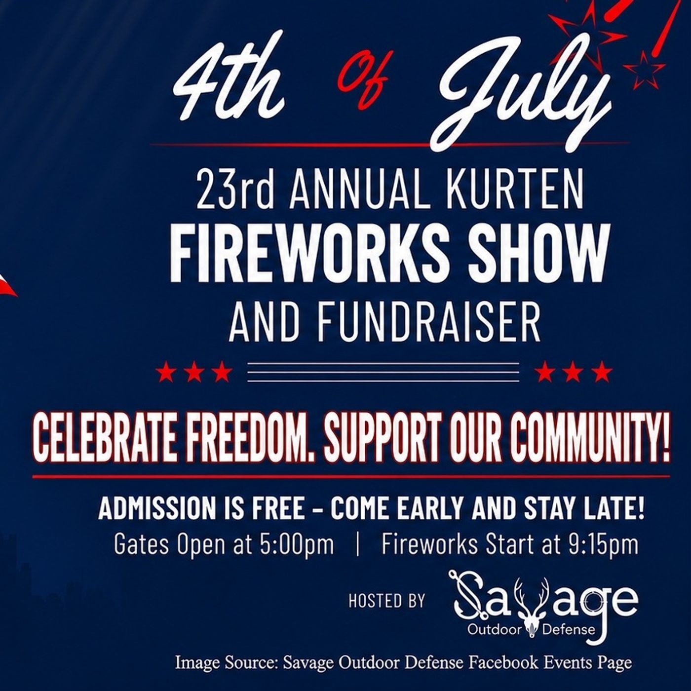 Shane Savage talks about the 23rd Annual Kurten 4th of July Fireworks & Fundraiser episode artwork