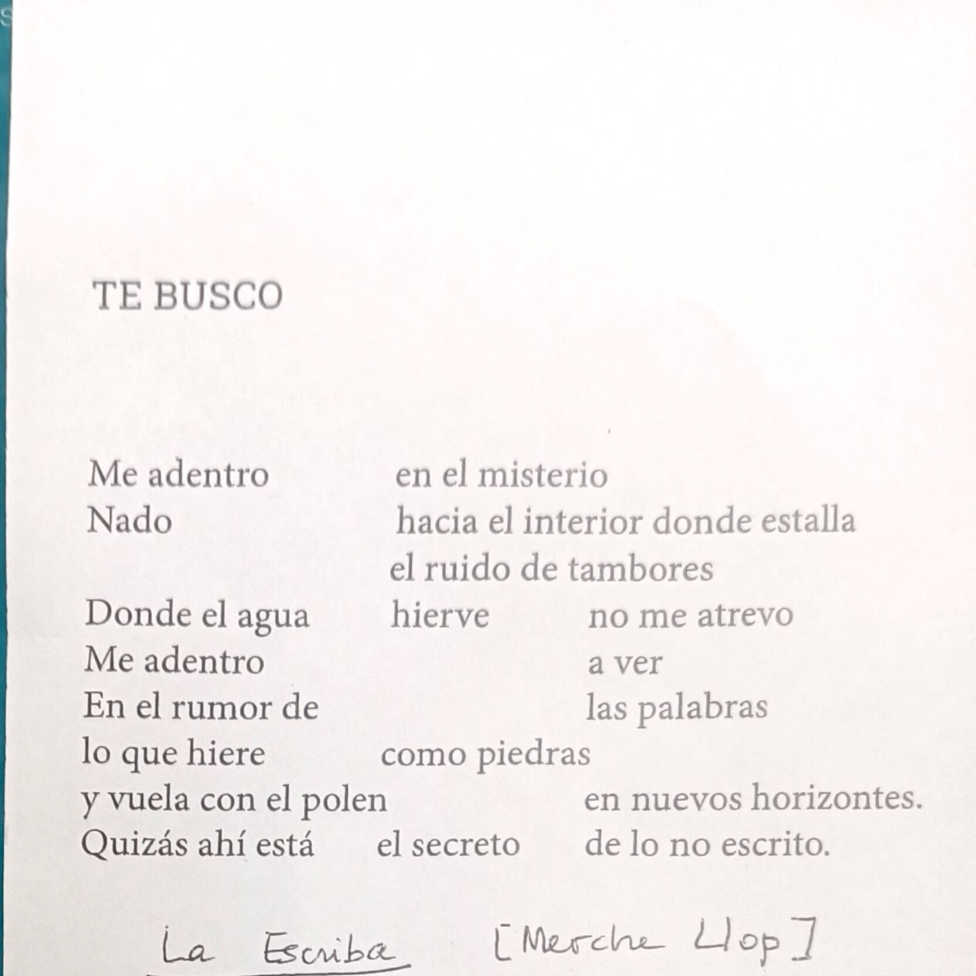 Poema Te busco